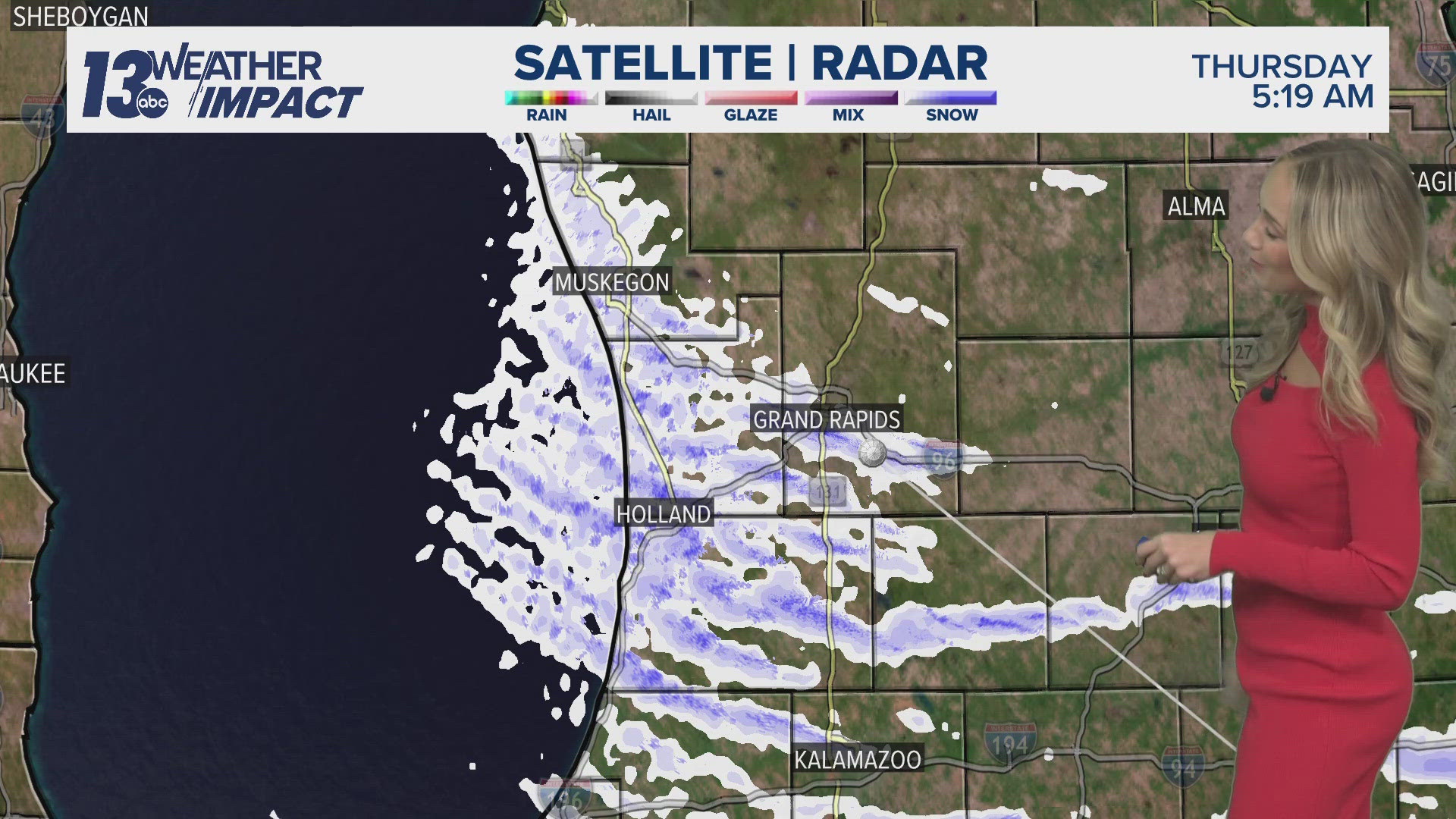 Lake-effect snow will weaken throughout the day, but cold temperatures last all day long. 