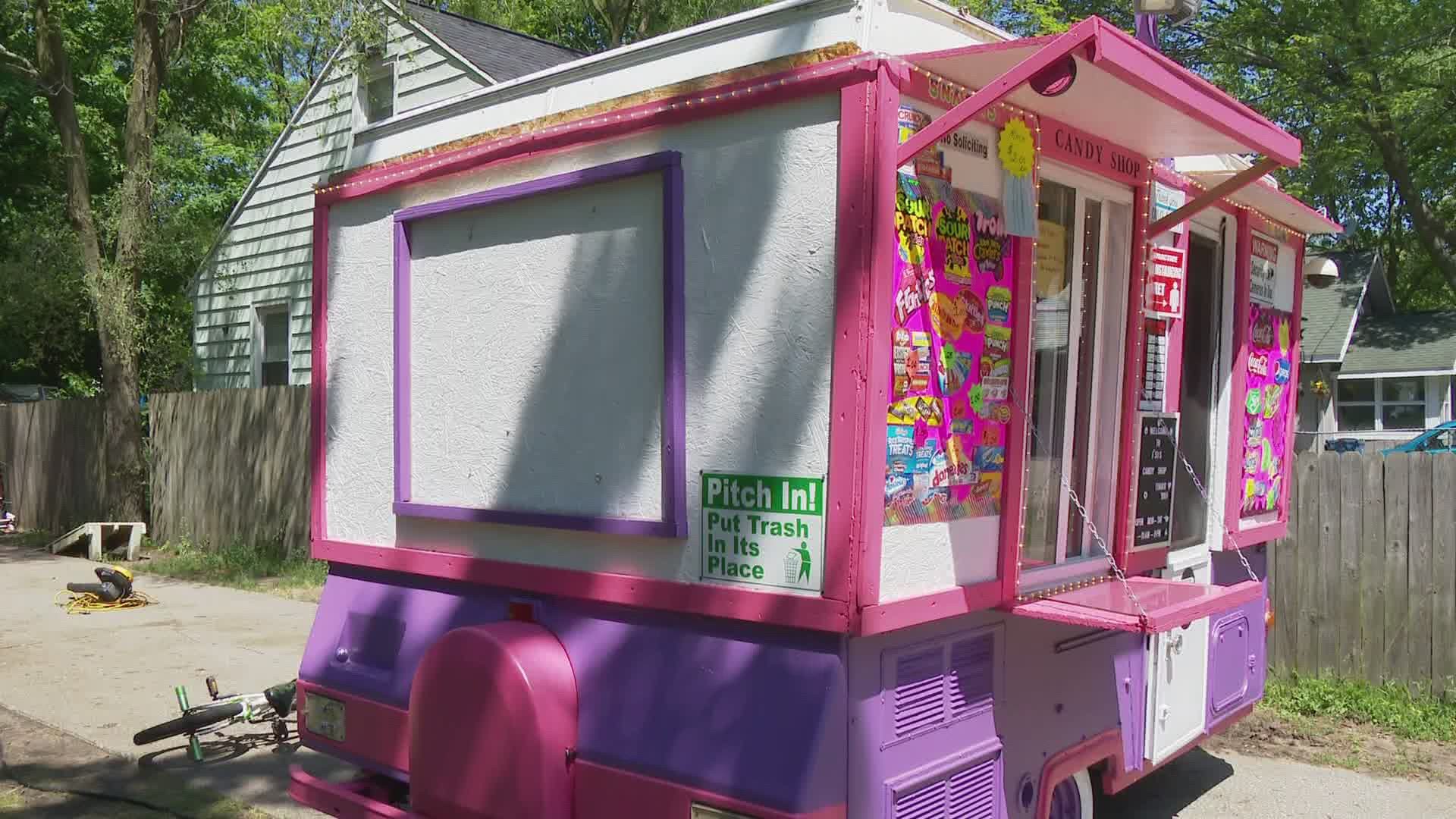 When Michigan opened back up for business June 8, I'sis Beasley from Muskegon Heights decided to launch a business of her own with a unique driveway candy shop.
