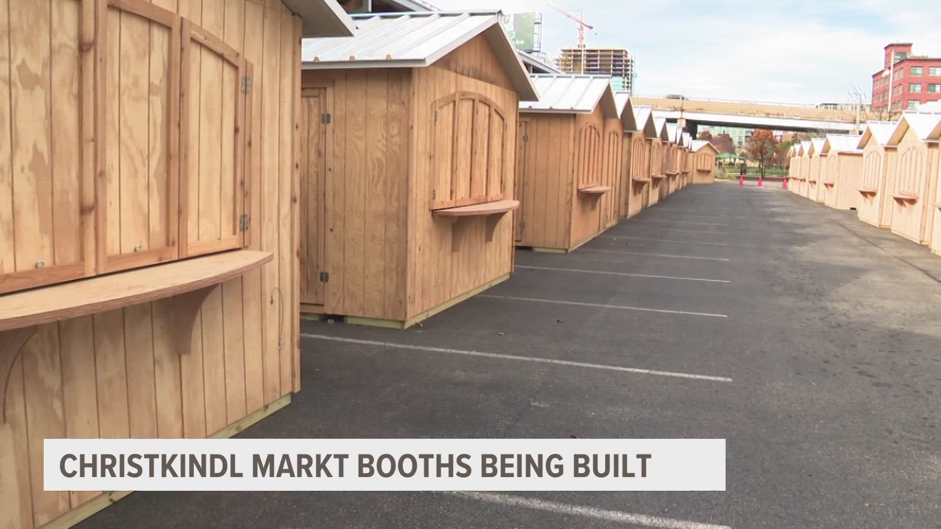 The vendor booths for the Christkindl Markt are being built and will be filled with food and gifts starting November 17 for the European-themed Christmas market.