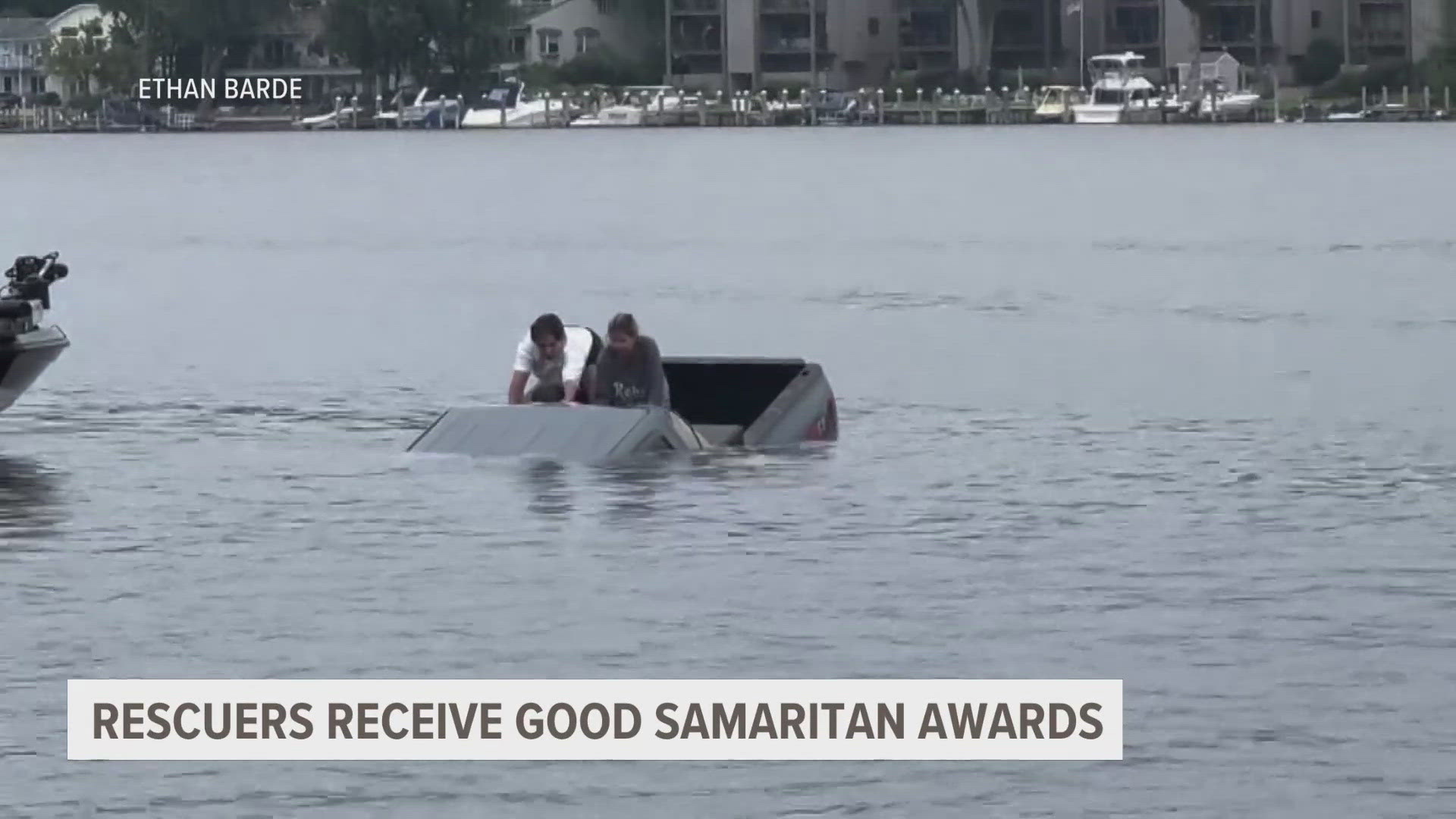 About a month after Good Samaritans rescued a man from the river, they received awards for their actions.