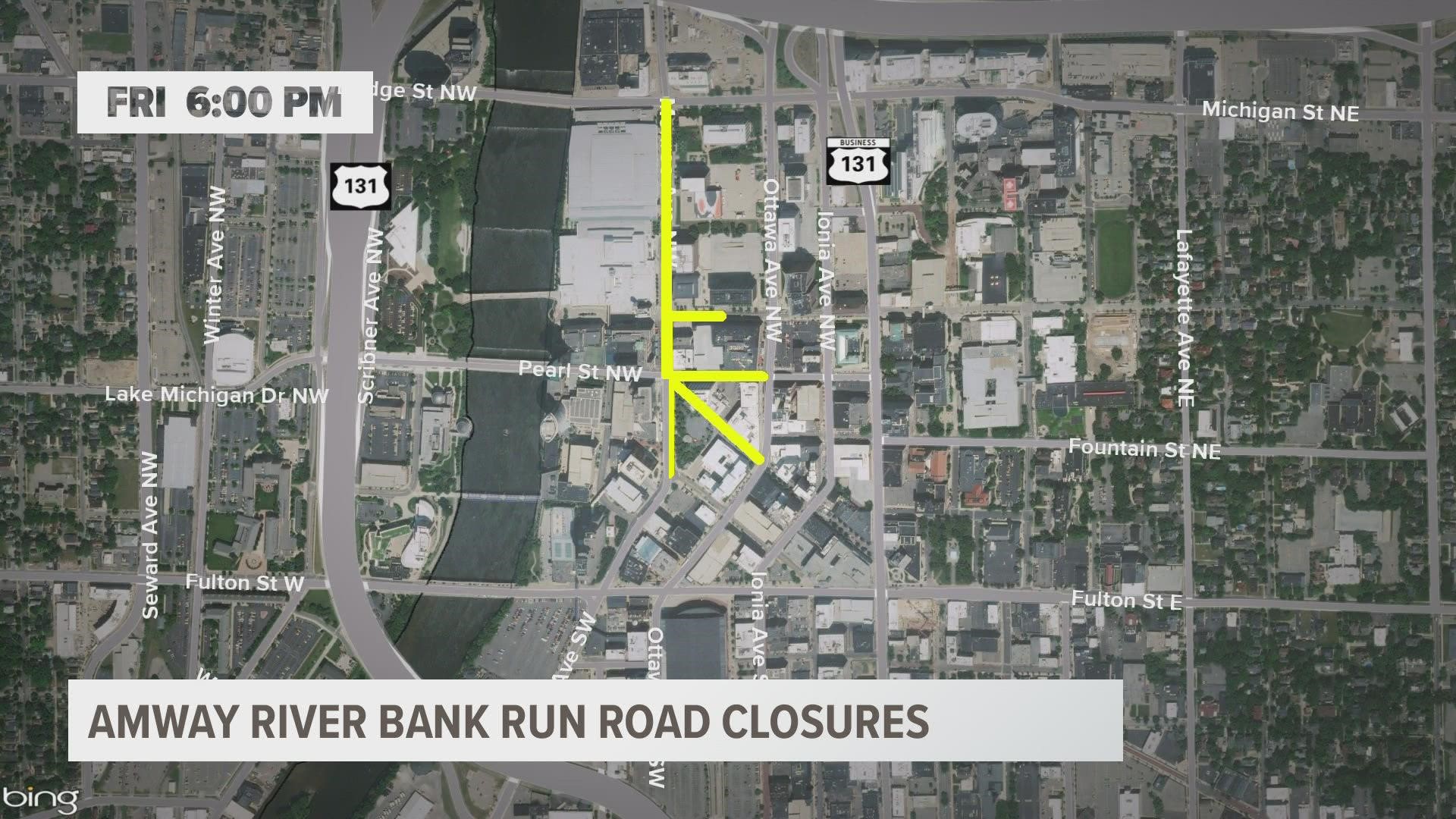 Road closures coming to Grand Rapids for Amway River Bank Run