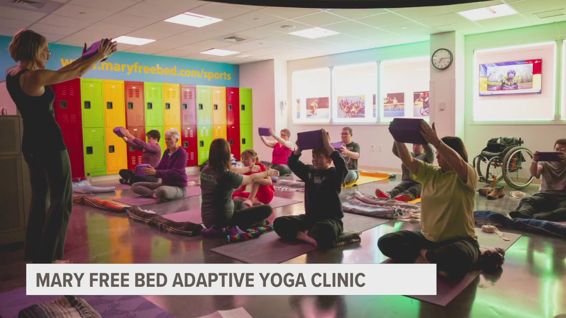 The new adaptive yoga clinic for anyone with cognitive or physical differences runs from Monday, Feb. 20 through March 27.