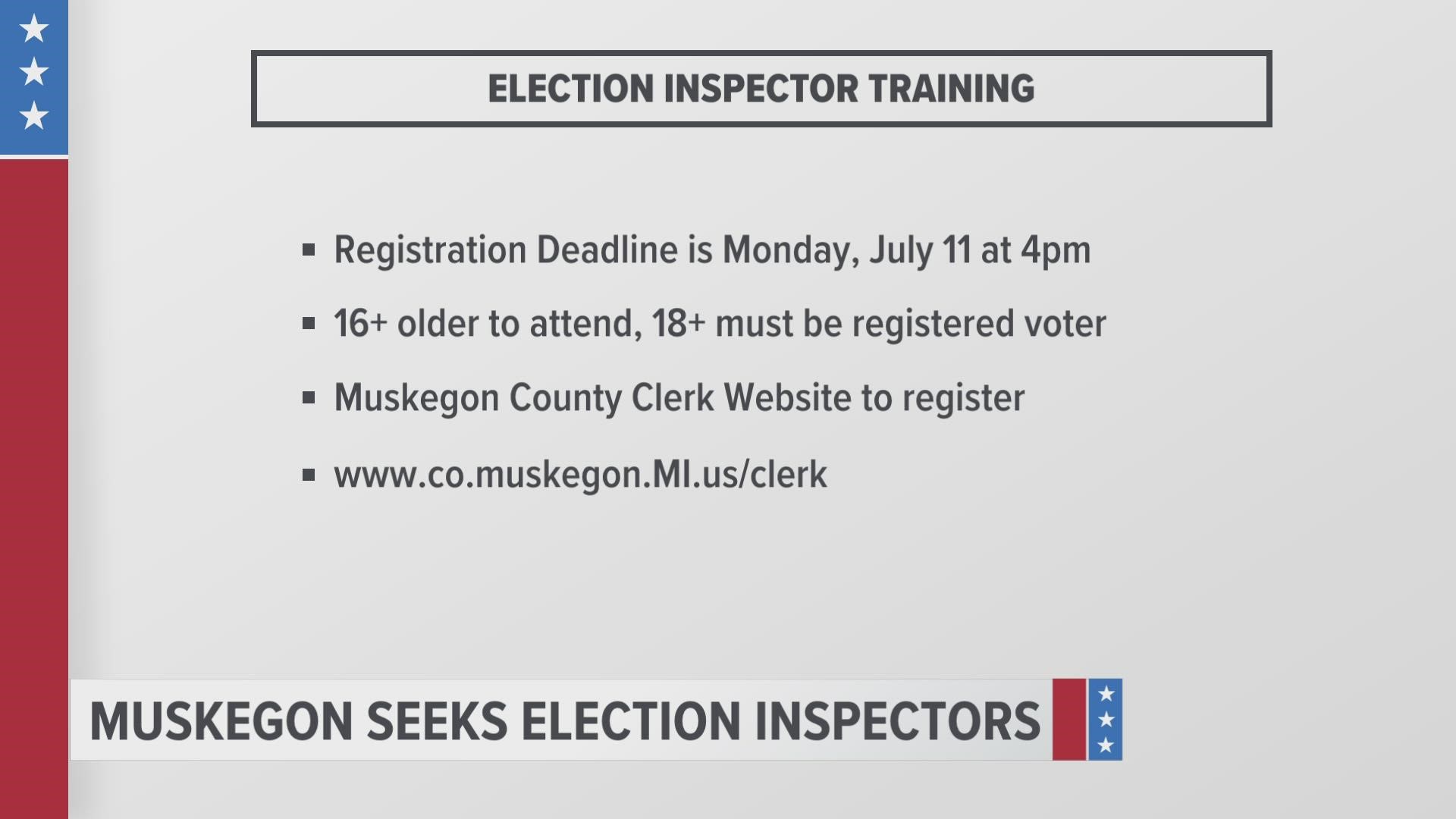 On Thursday, July 14th, the county is hosting a free training for election inspector certification.
