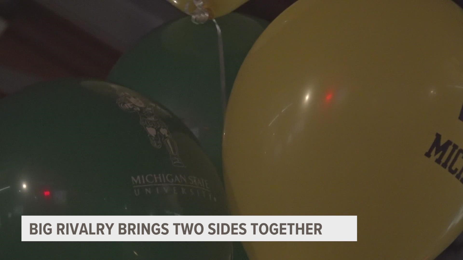 The state of Michigan comes together as fans to celebrate the historic, annual rivalry game between Michigan State and Michigan.