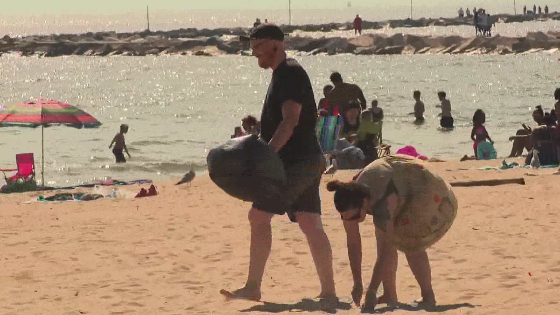Organizers said they’ve been finding single-use masks littered across the beach.