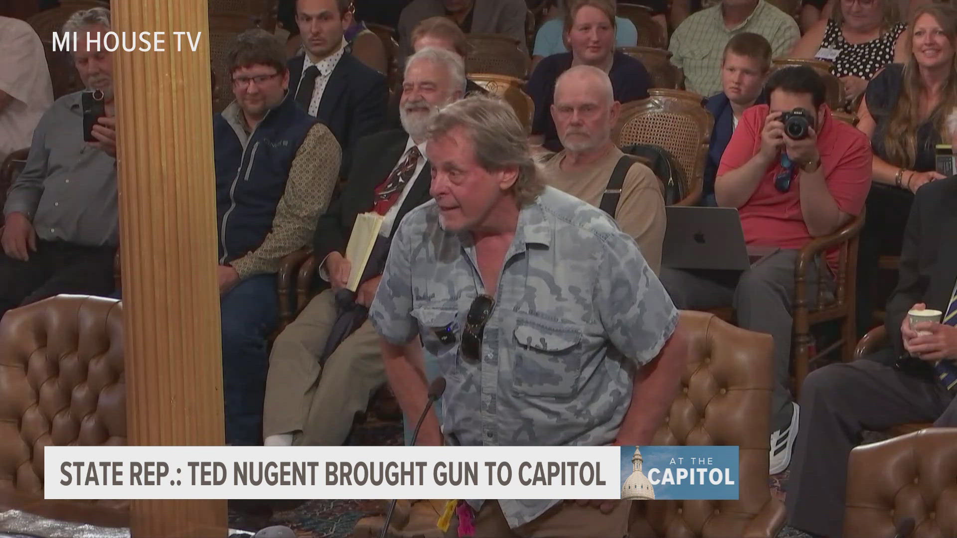 A Michigan lawmaker is looking for answers after Ted Nugent allegedly brought a gun into a committee hearing at the Capitol in Lansing Wednesday.