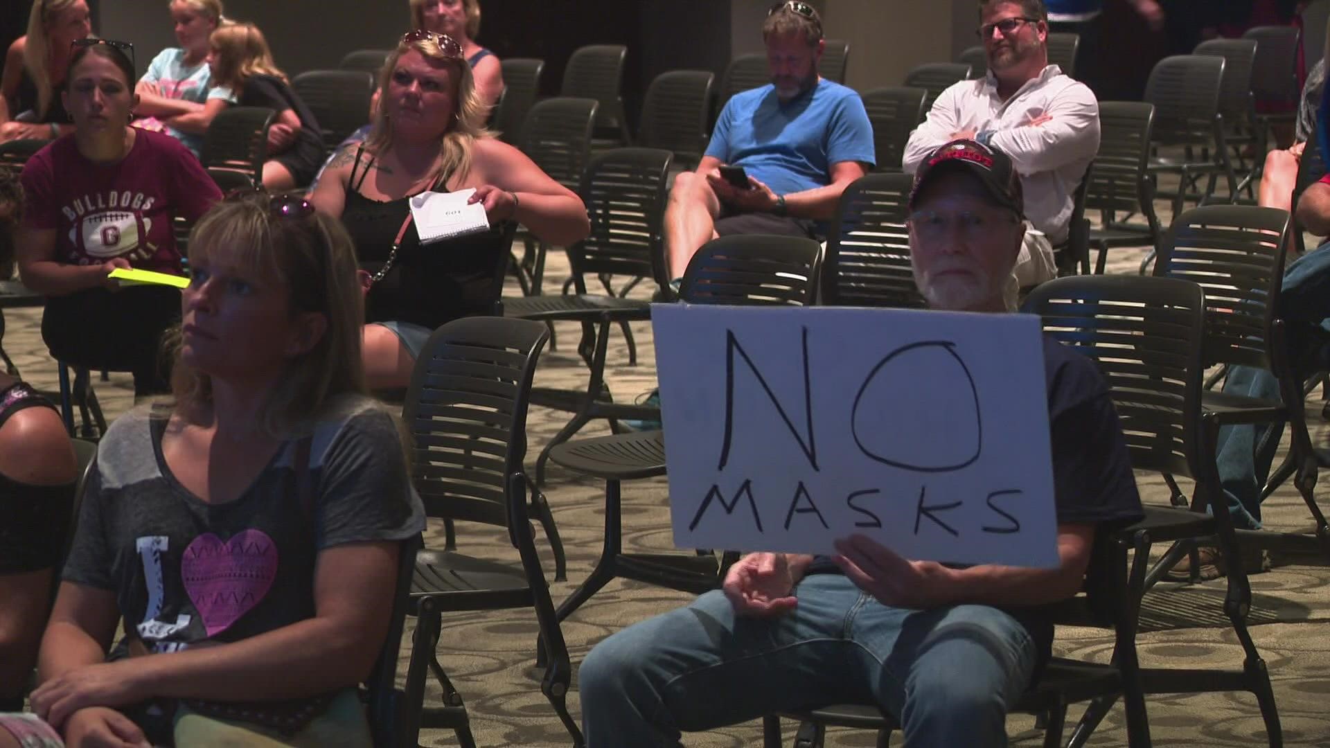 Parents and others gathered at a Kent County Commissioners listening session regarding the mask mandate in schools.
