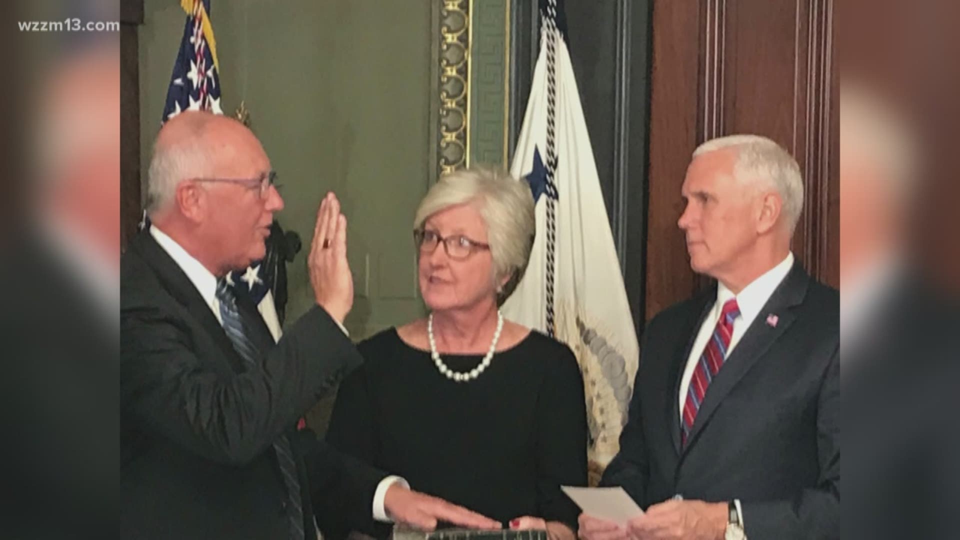 Pete Hoekstra swore in as the new ambassador to the Netherlands.