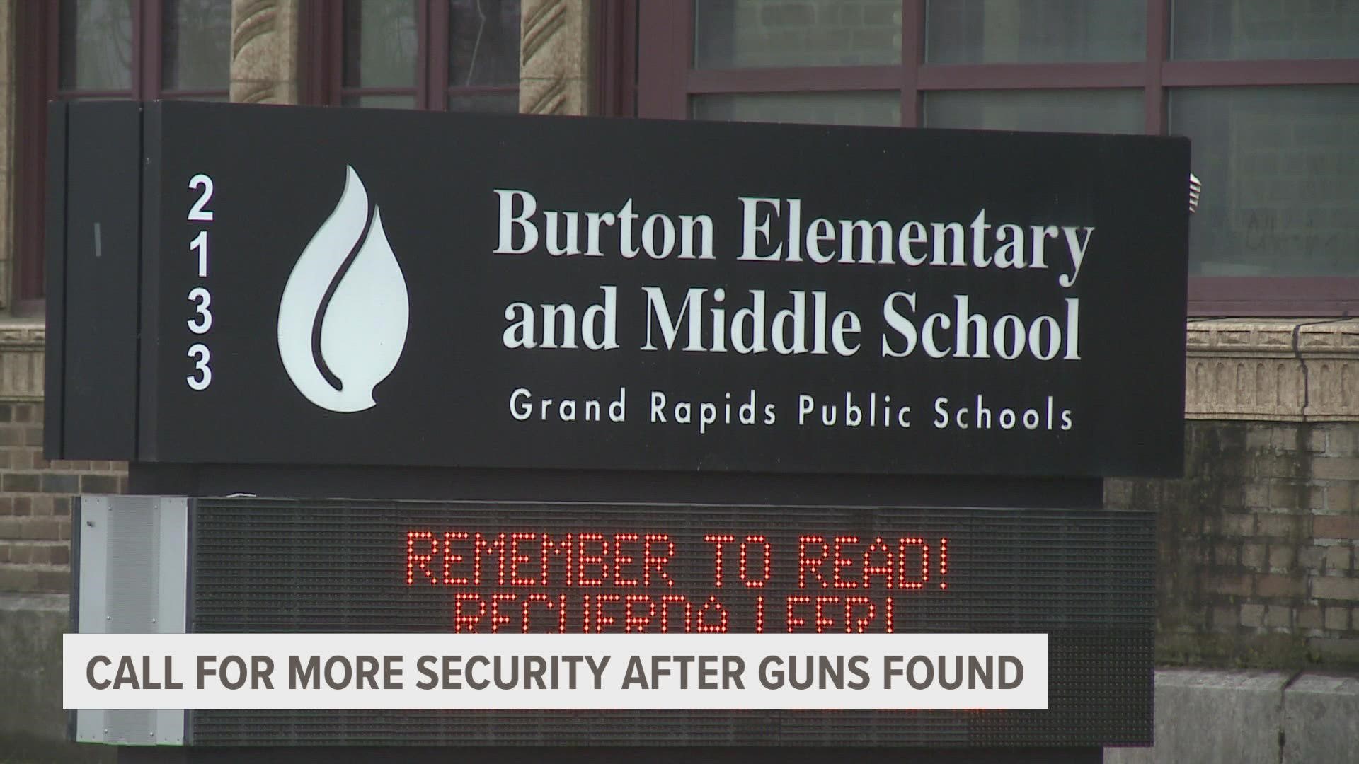 This past October, the first gun was found on a student at Burton Middle School.