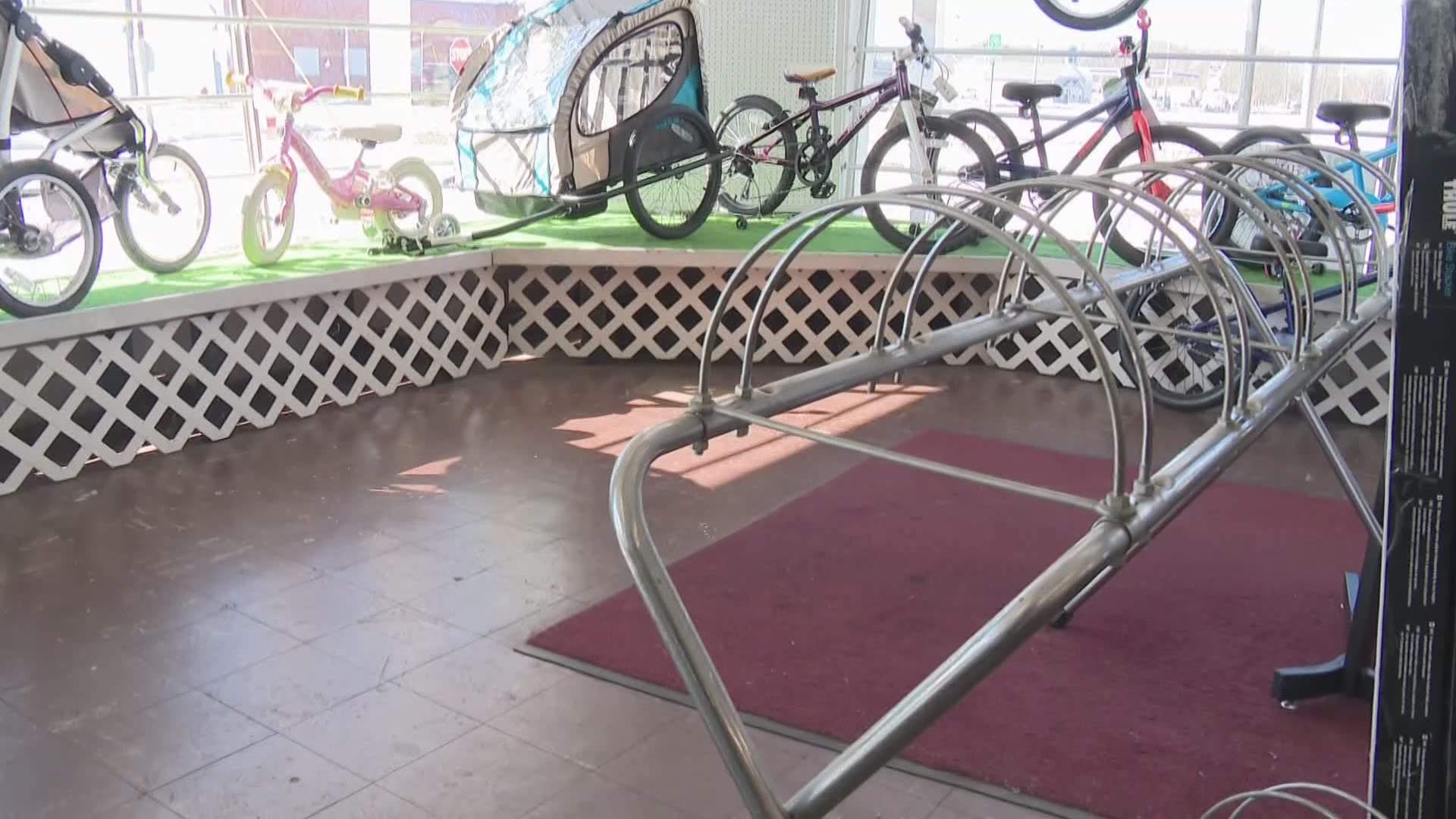 Bicycle shop owners have limited new stock heading into spring, and a shortage of parts for bikes that need repairs.