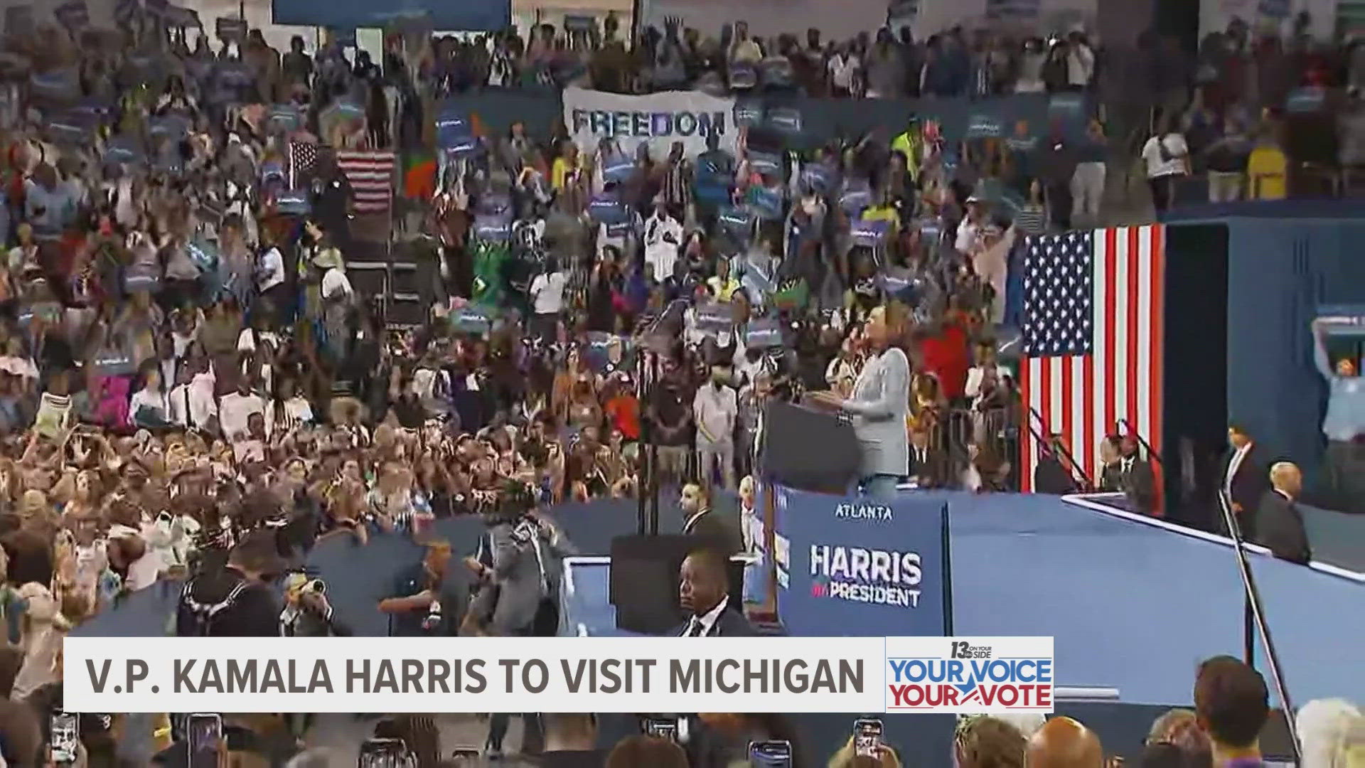 Harris and her running mate will make stops next week in seven key states, including Michigan.