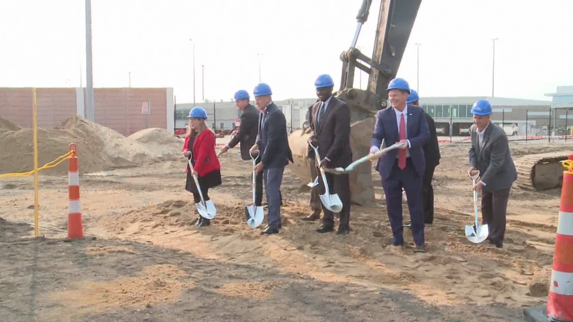 The Gerald R. Ford International Airport broke ground on Phase I of a new federal inspection station (FIS) Wednesday.