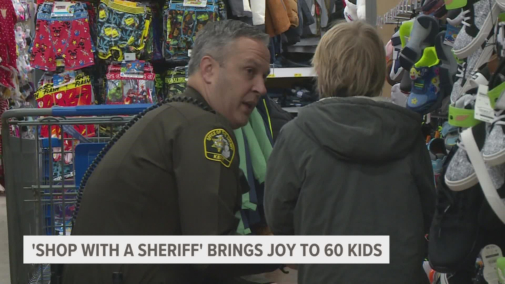 60 kids in Kent County got to shop with a sheriff ahead of the holidays thanks to donors.