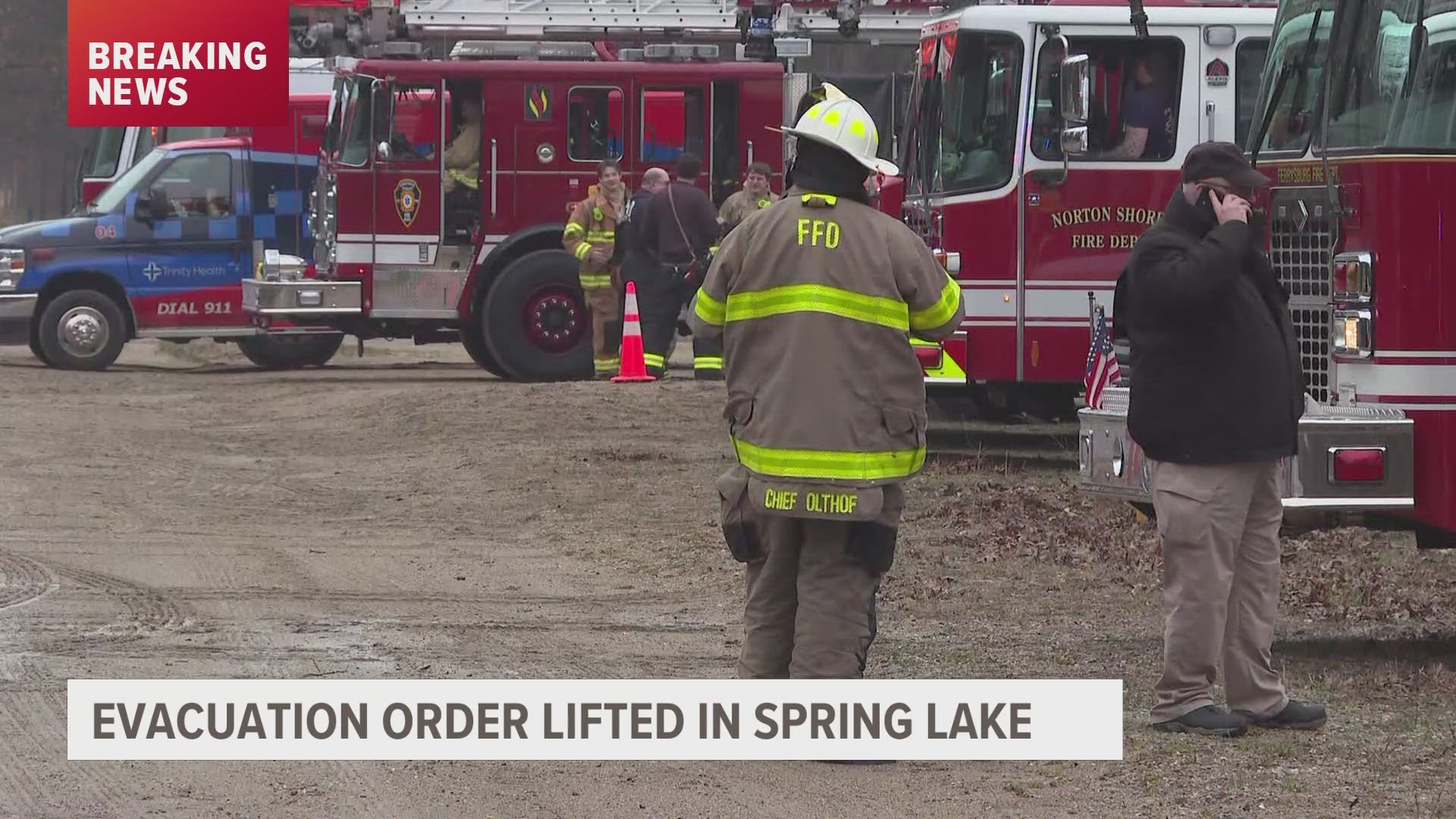 Around 6:15 p.m. Saturday, the evacuation alert telling residents within a half-mile radius of a fire to evacuate to Spring Lake Presbyterian was lifted.