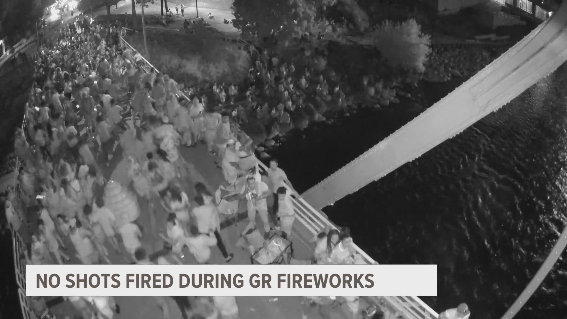 While guns were drawn, no shots were fired during the July 4th fireworks in downtown Grand Rapids. 