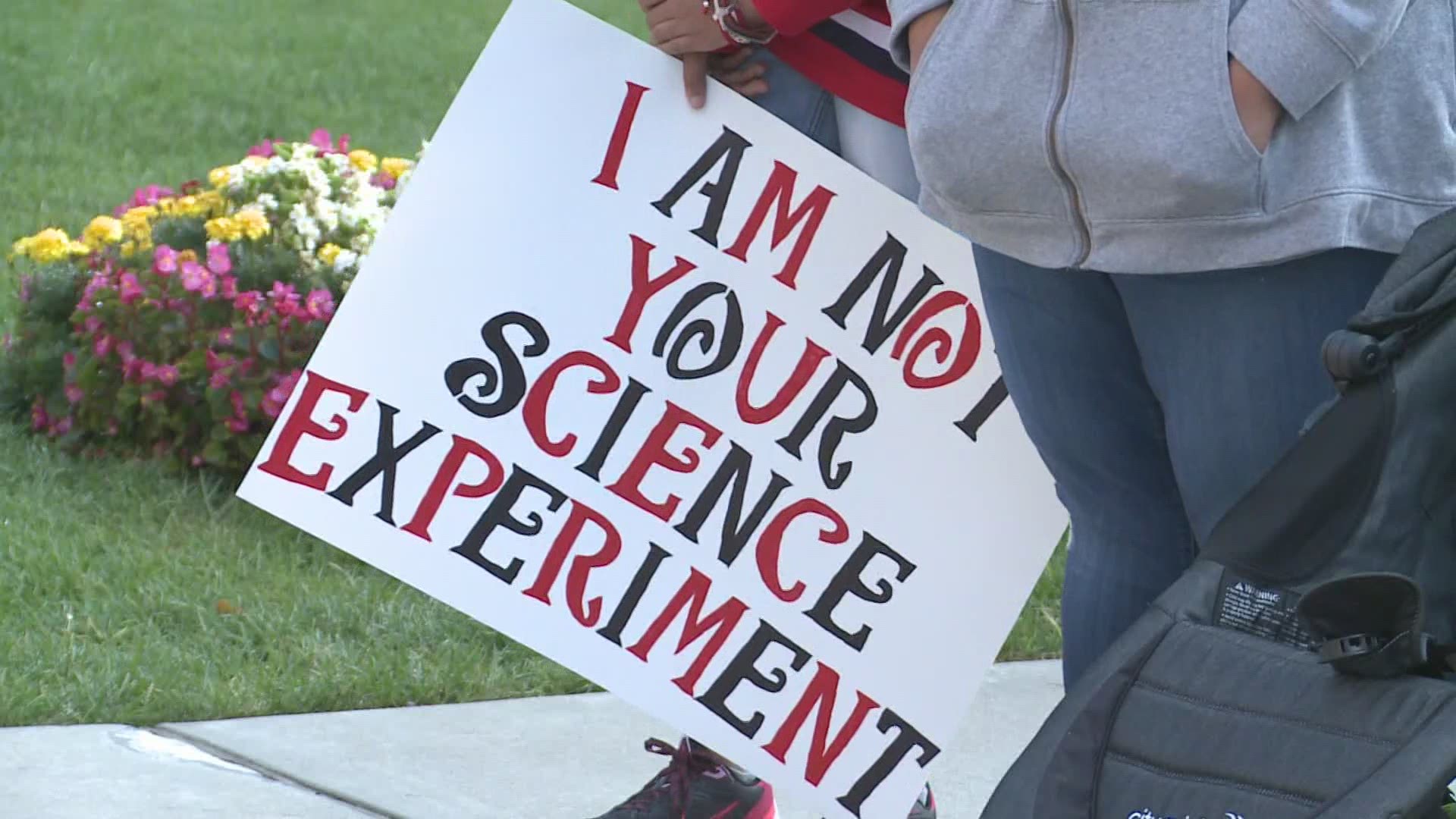 Parents, coaches gather in Lansing for rally opposing governor's mask mandate for athletes