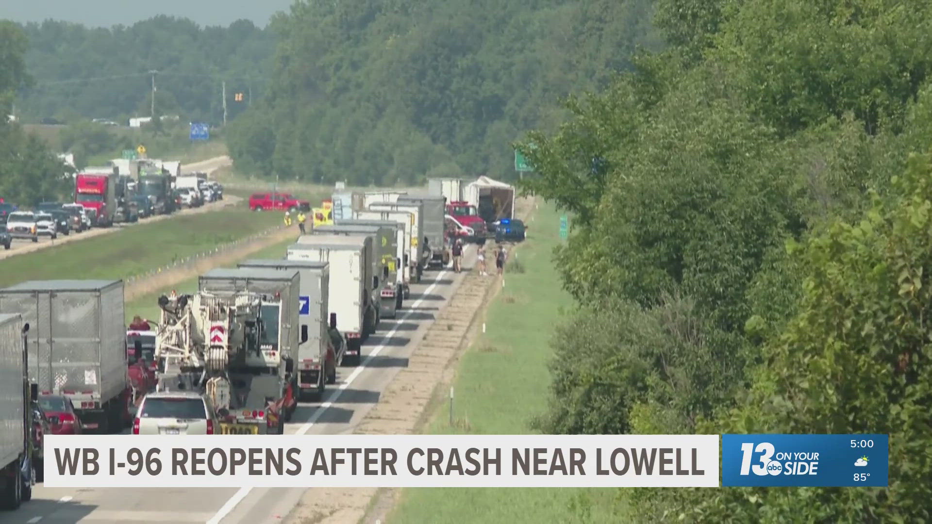 Semi driver critically hurt in I-96 wreck near Alden Nash | wzzm13.com