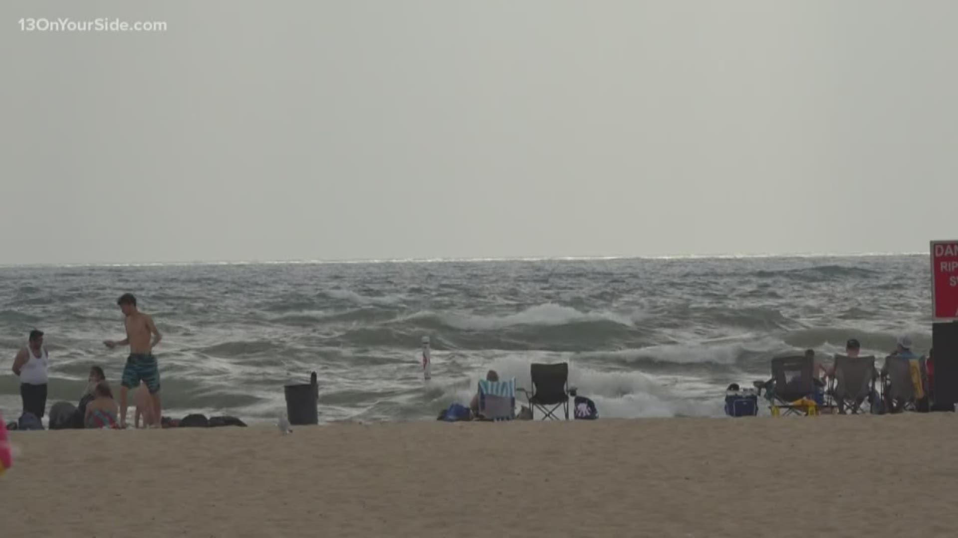 Dangerous swimming conditions at Grand Haven State Park for the opening weekend of Coast Guard Fest