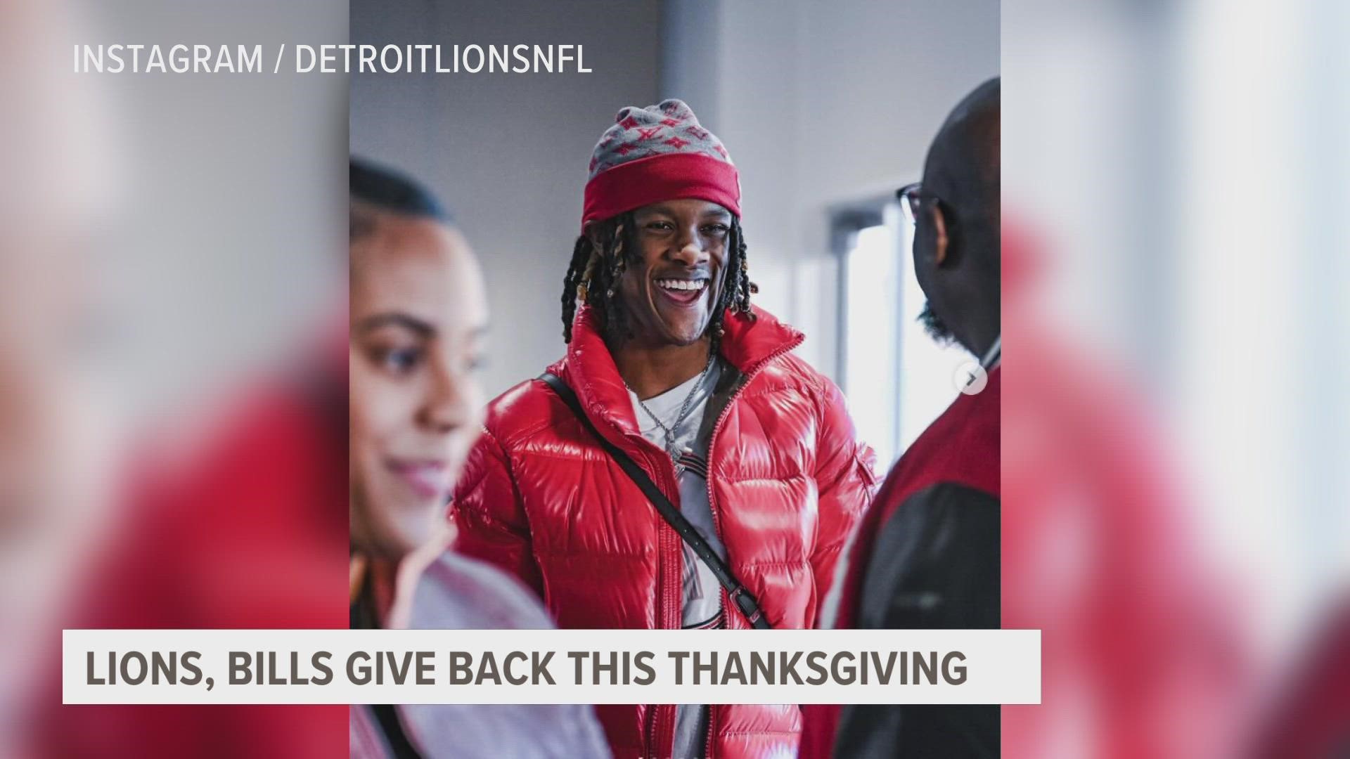 Williams handed out 100 turkeys Wednesday with the help of his parents.