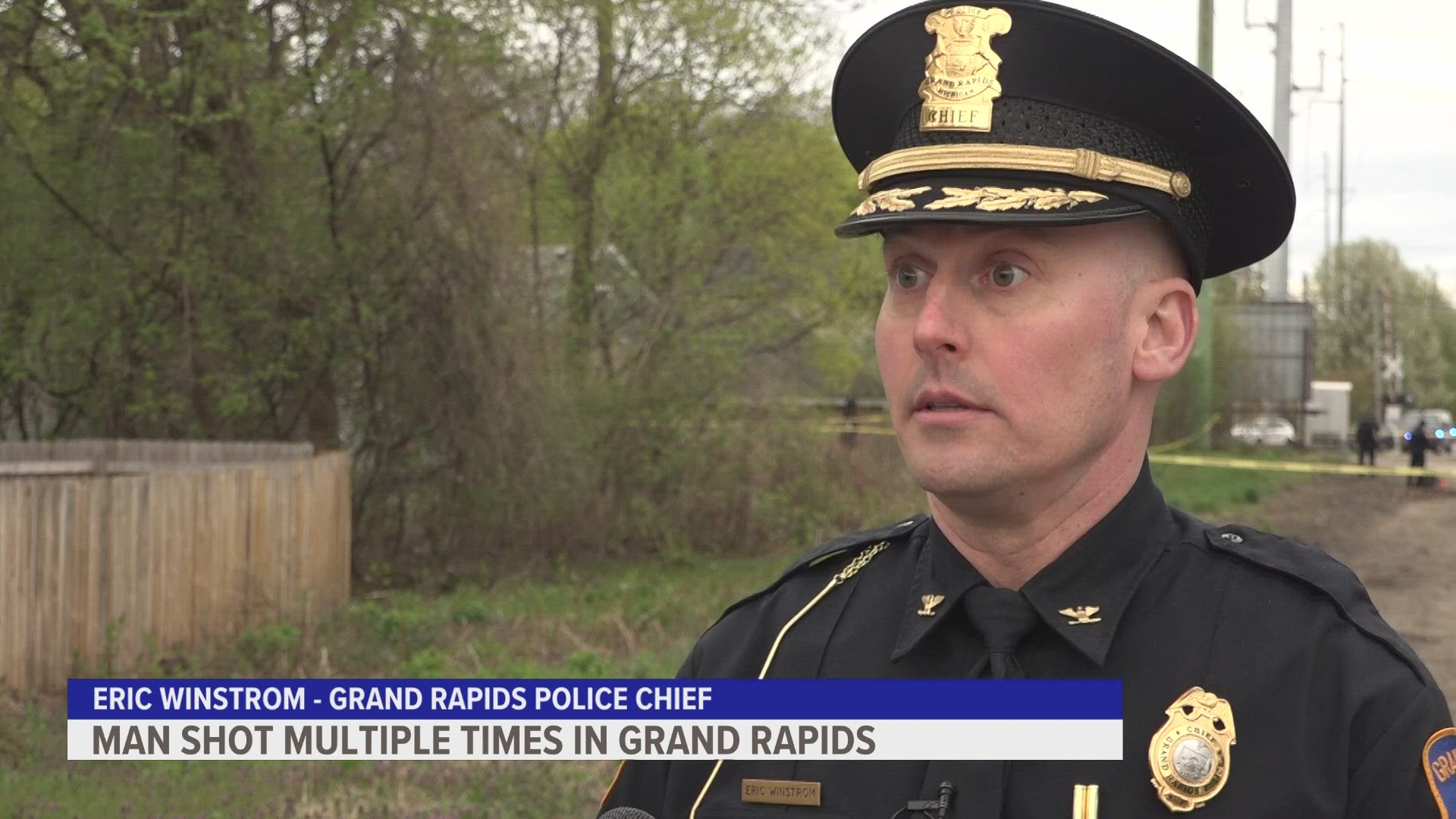 GRPD Chief Eric Winstrom said the investigation is early but so far they know the man was shot multiple times with a handgun on the railroad tracks.