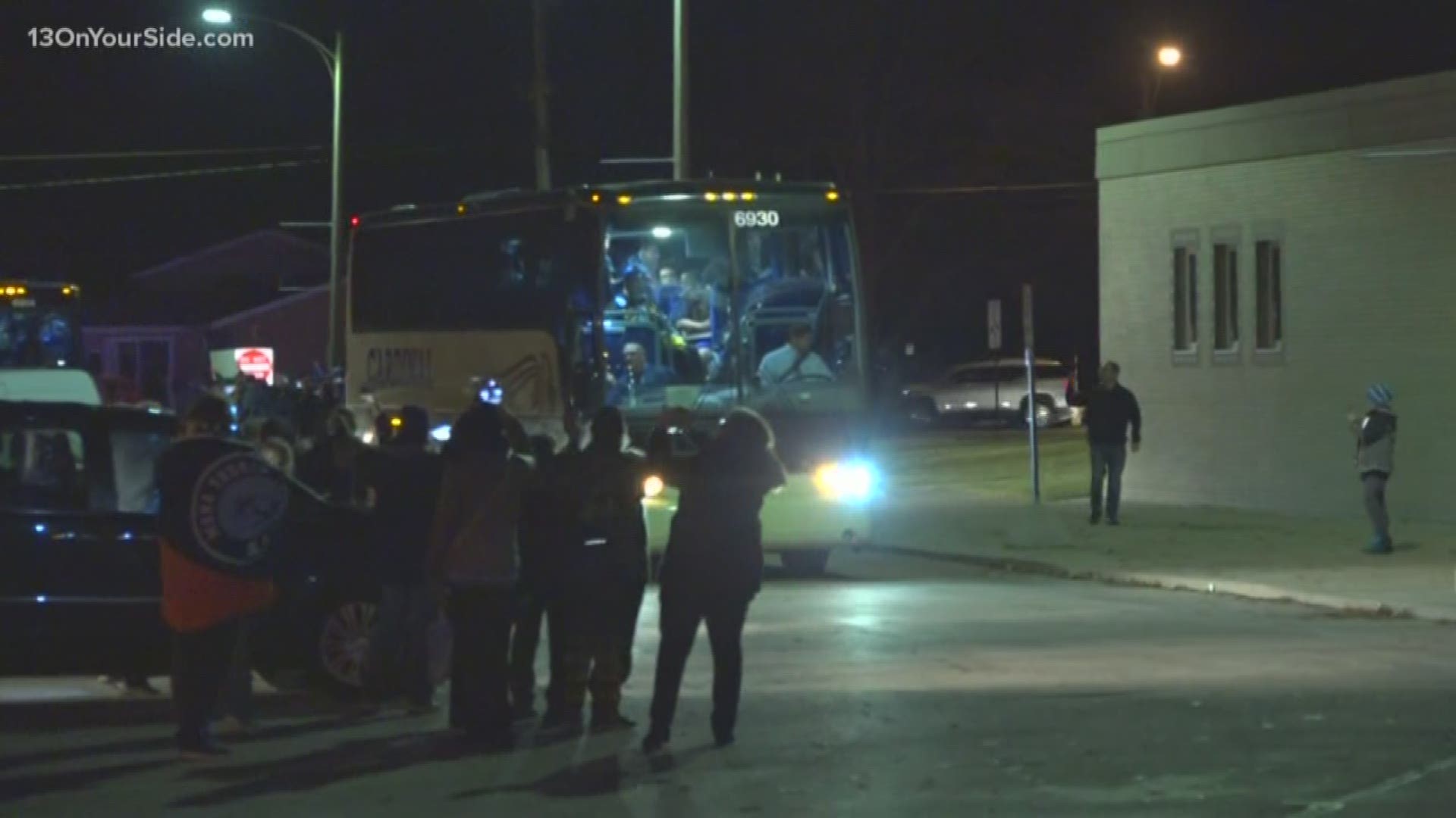 The Mona Shores football team rolled into Norton Shores Friday night with their first state championship.
