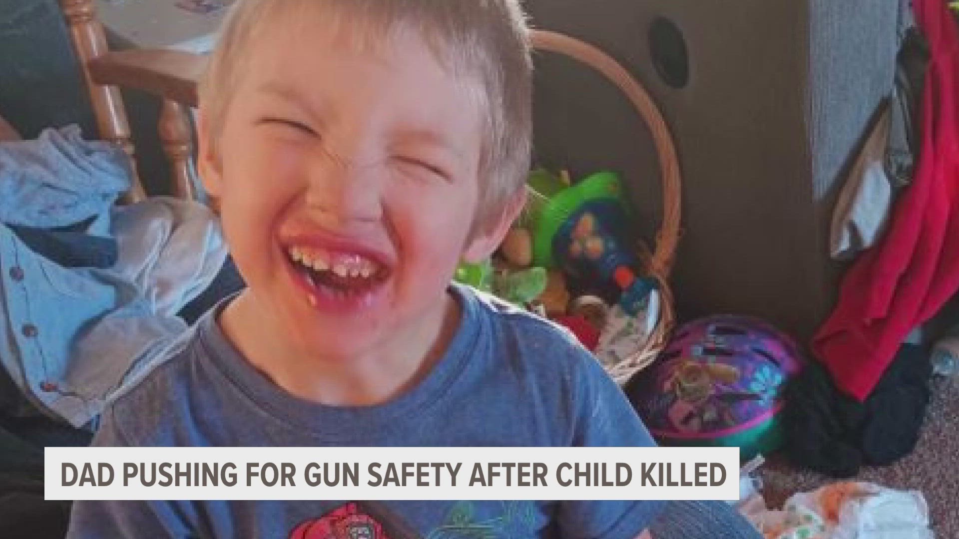 The boy's father said his death could have been prevented if the adults in the home had followed proper gun safety.