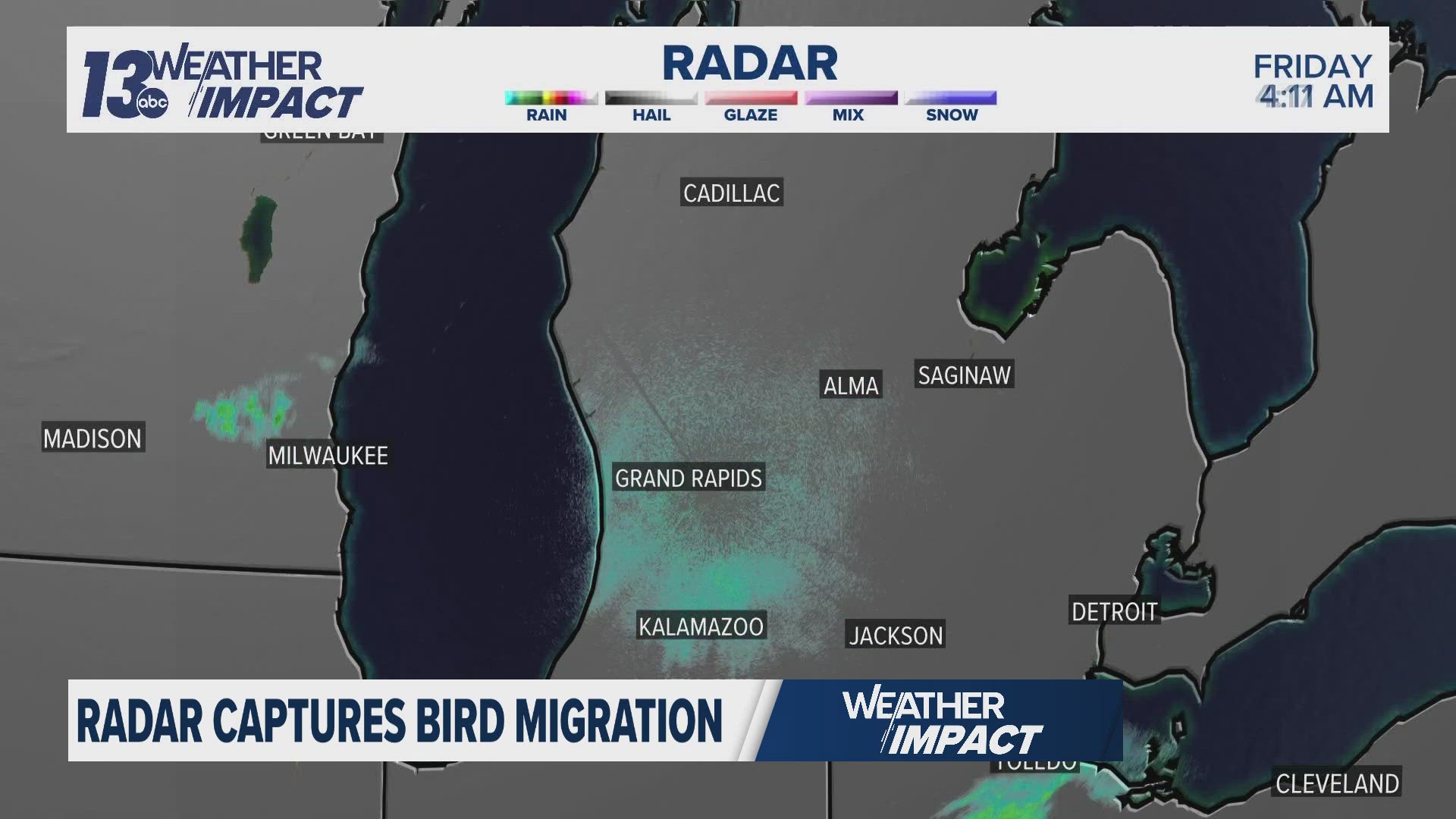 The warmer temperatures the past week has allowed hundreds of millions of birds to head back north. Radar has been able to capture this the past few nights.