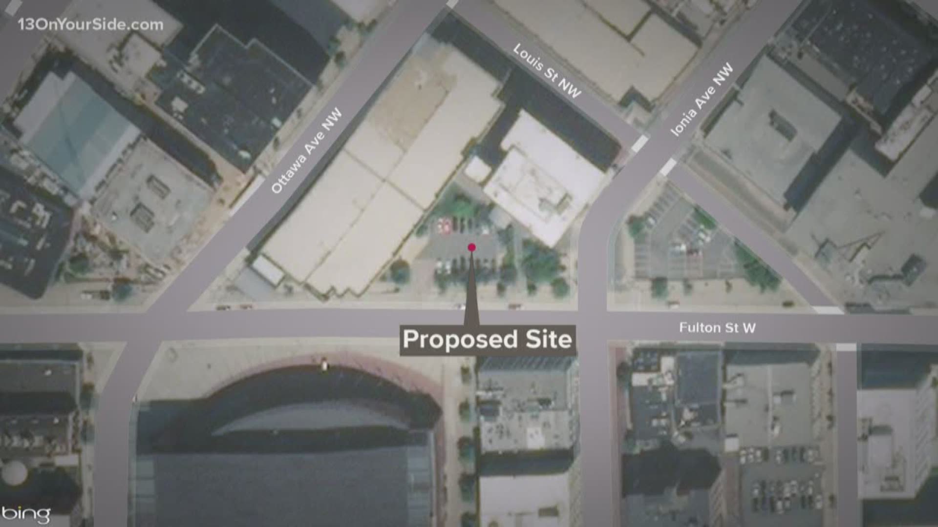 It would be at the northwest corner of Ionia Avenue and Fulton Street and include retail space and business or residential developments at the top of the ramp.