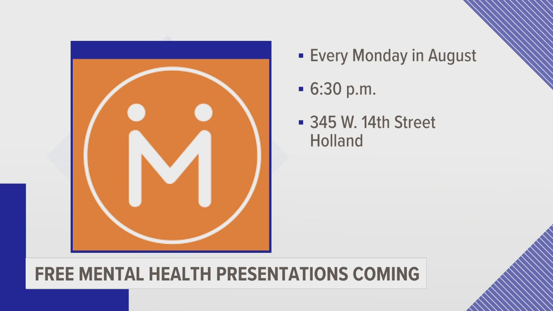 The Momentum Center for Social Engagement has organized five presentations where people can learn more about mental health and the resources available to them.