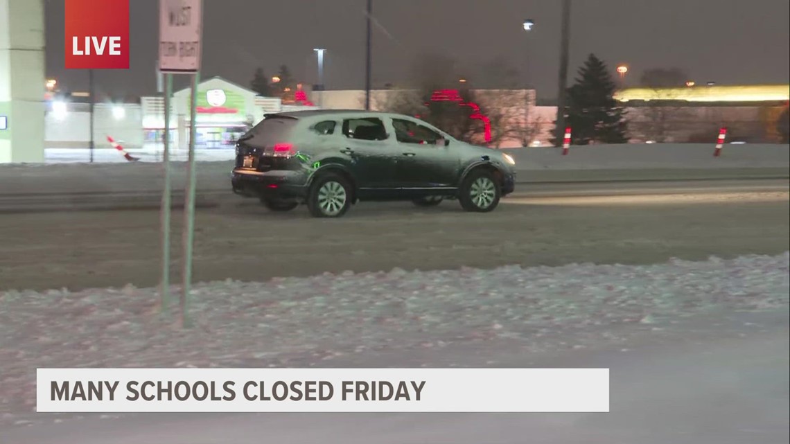 Many schools around West Michigan closed Friday due to winter weather