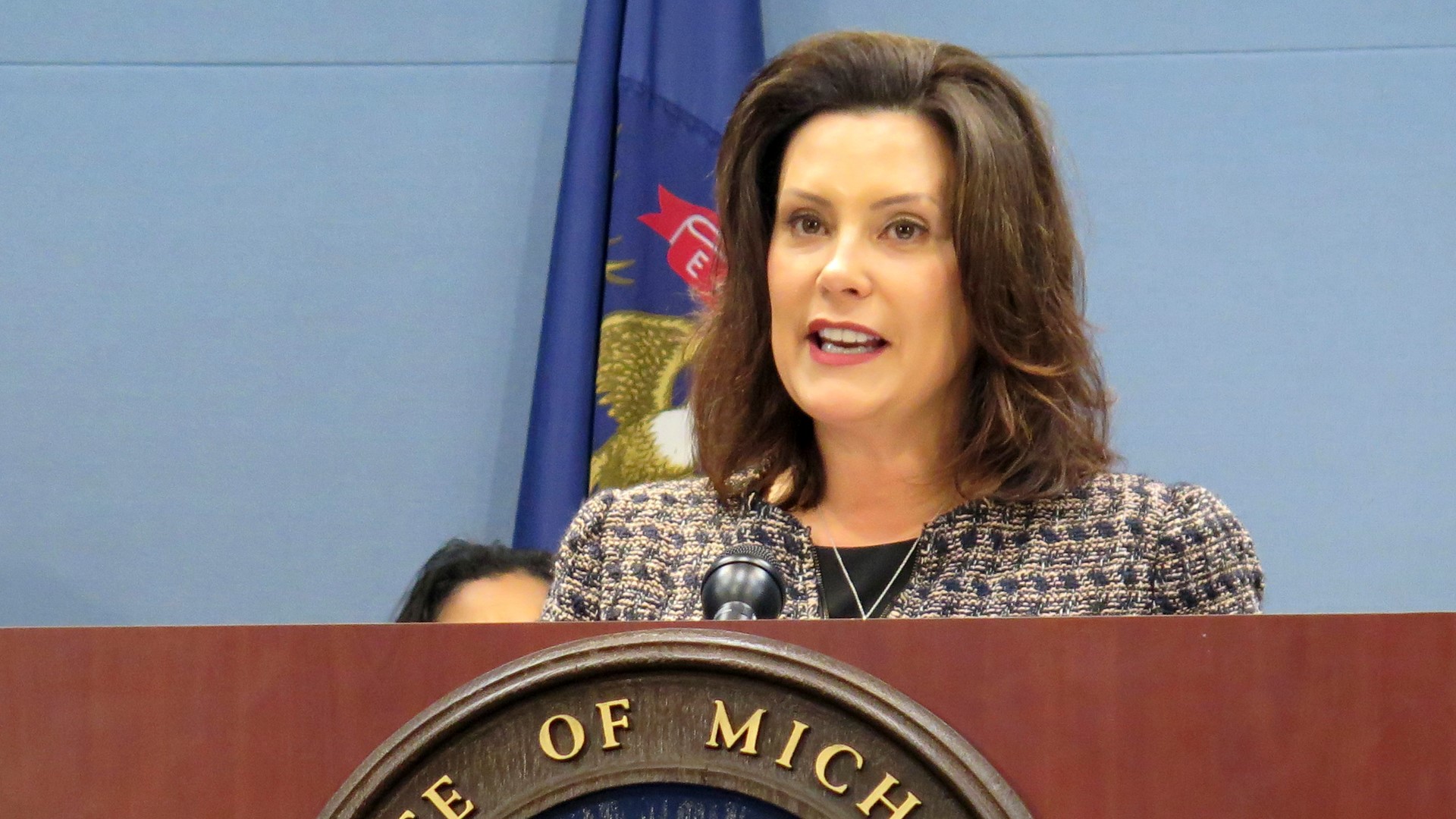 Democratic Gov. Gretchen Whitmer and Republican legislative leaders announced Monday that they will work to enact a state budget without including a long-term funding plan to fix Michigan's deteriorating roads.