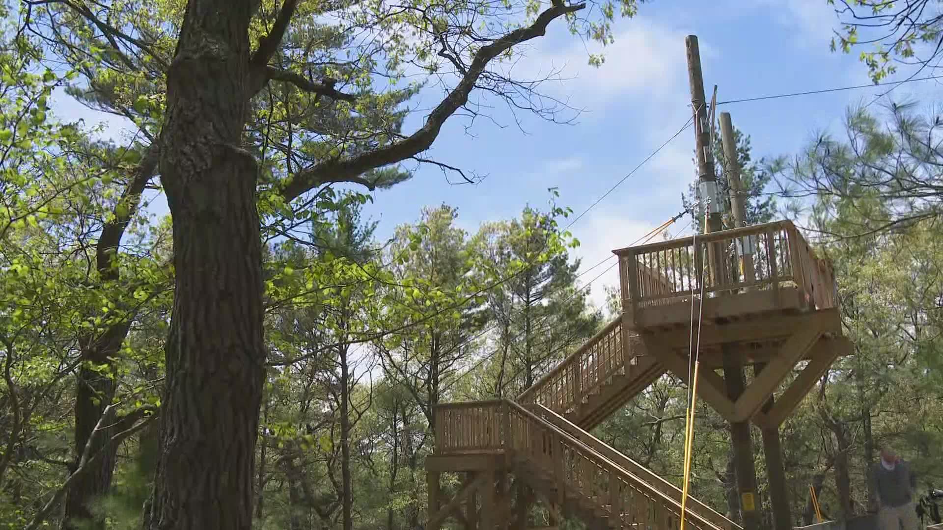 The opening of the duel zip line is expected in June.