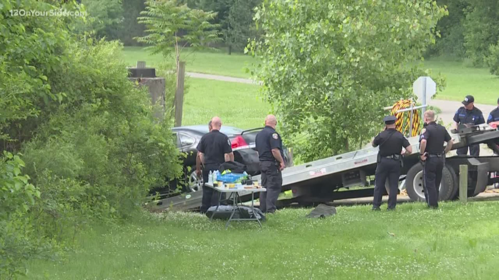 Police say the mother intentionally drove her vehicle into the river.