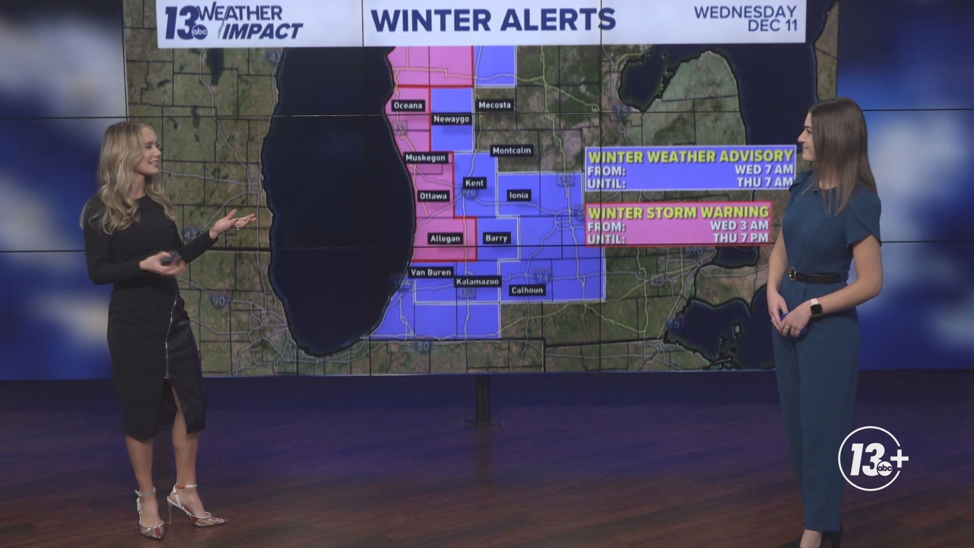 13 ON YOUR SIDE Chief Meteorologist Samantha Jacques and Meteorologist Amber Twardy preview the winter storm and lake effect snow coming to the region.