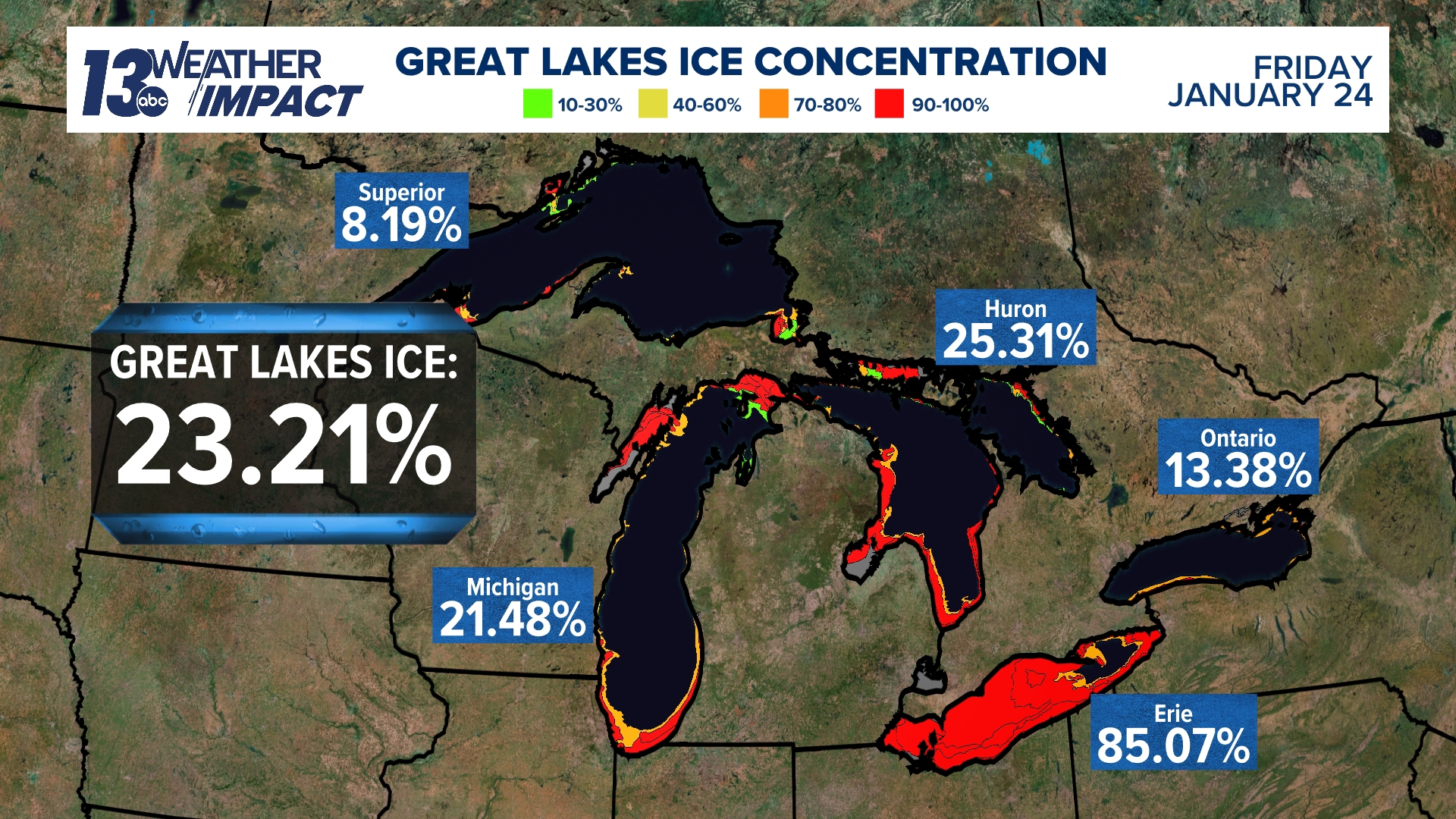 Great Lakes ice coverage nearly tripled this week | wzzm13.com