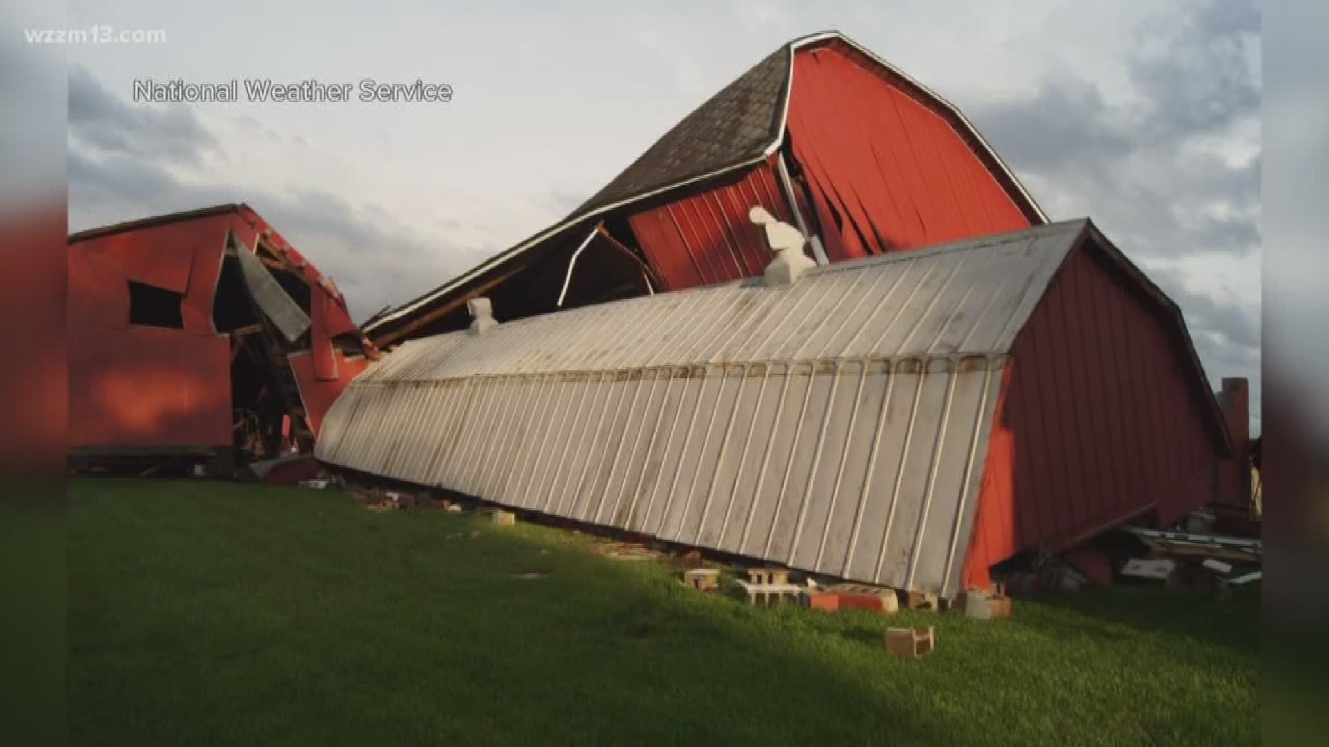 A tornado was confirmed by the National Weather Service in Barry County Sunday, but that was after the tornado warning lasted a brief nine minutes. There were three barns on a farm damaged as well as a telephone pole and several downed trees.