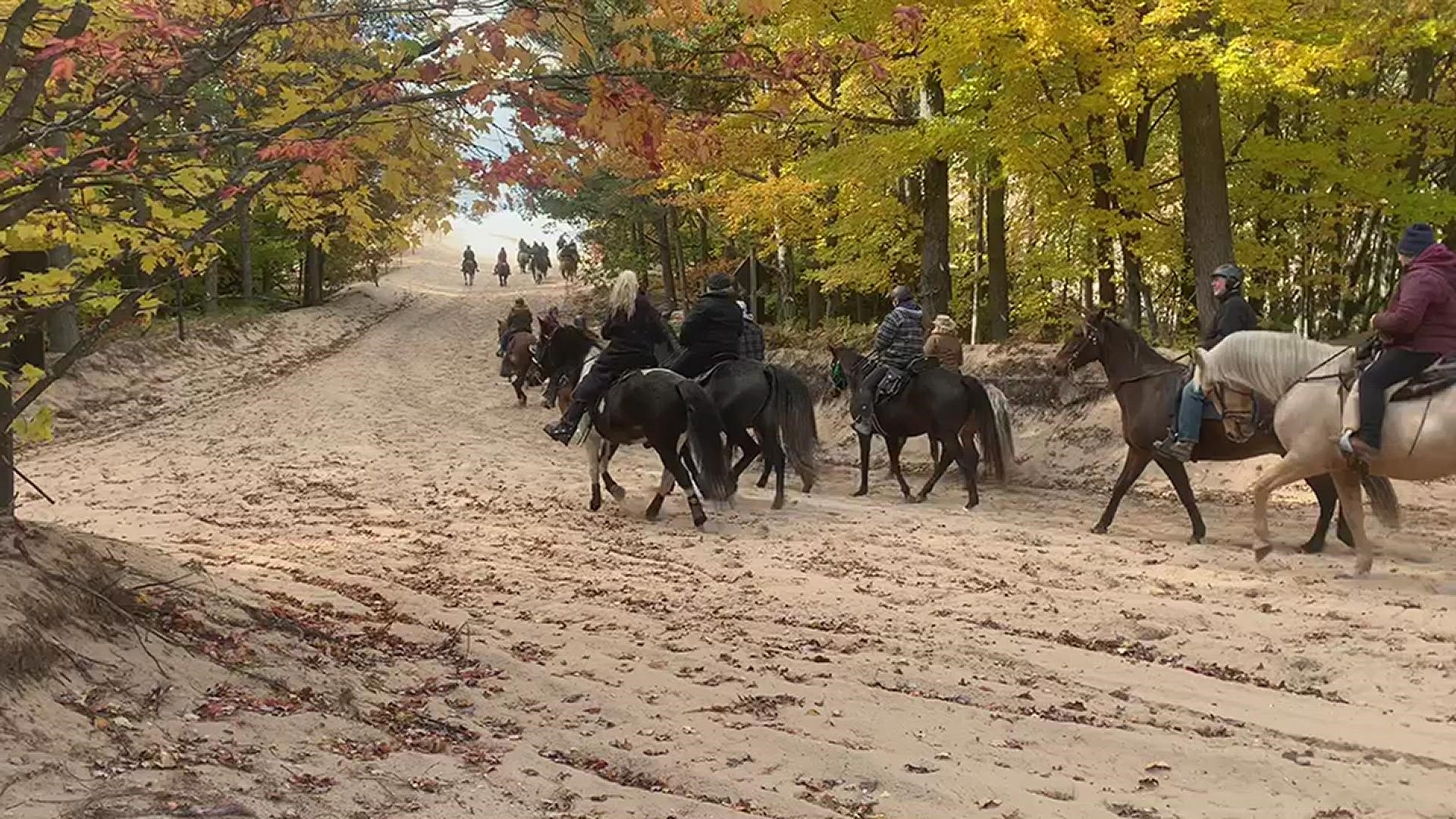 Michigan DNR gives a unique opportunity to ride horses along the lakeshore.