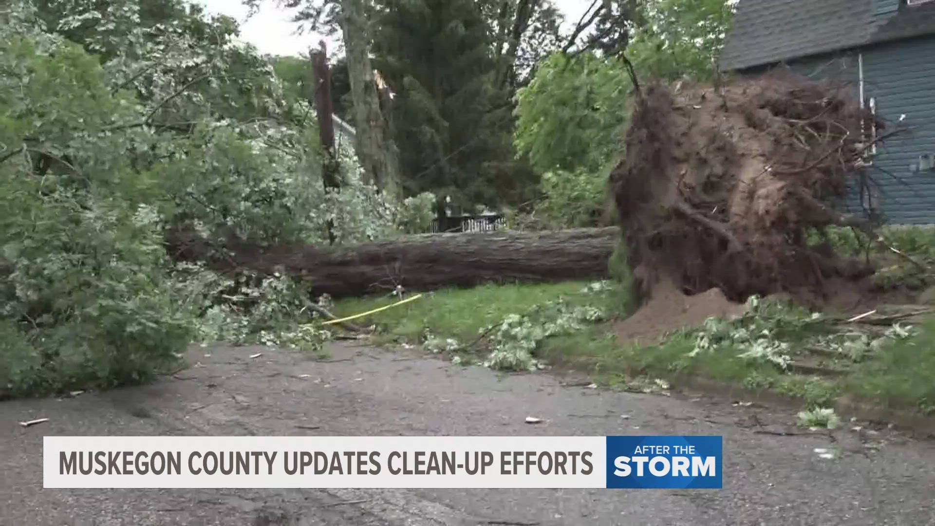 The Muskegon County Emergency Operations Center provided an update on the storm damage around 3:15 p.m. on Tuesday.