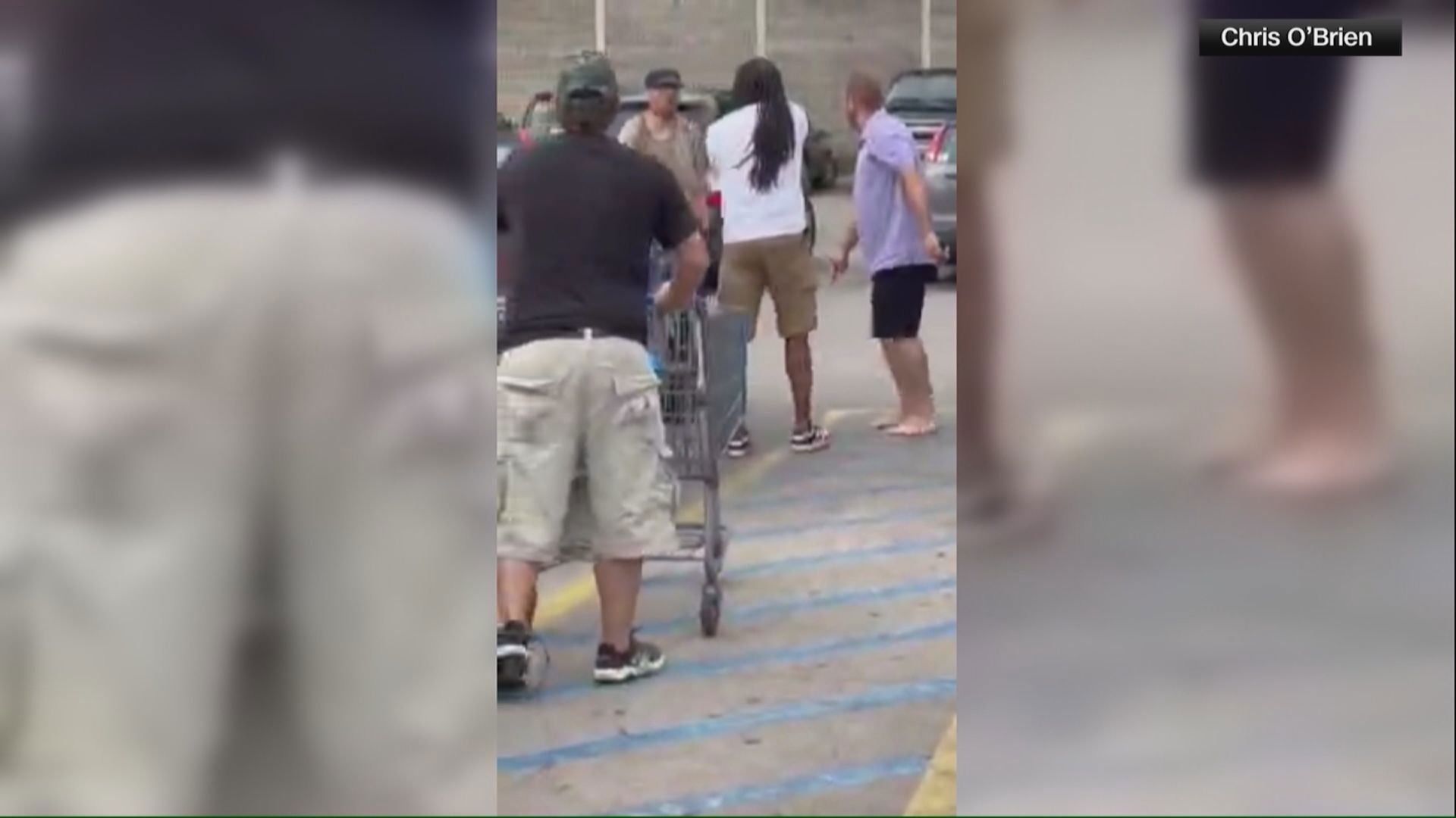 Law enforcement praised a group of bystanders who intervened and detained the suspect in the parking lot.
