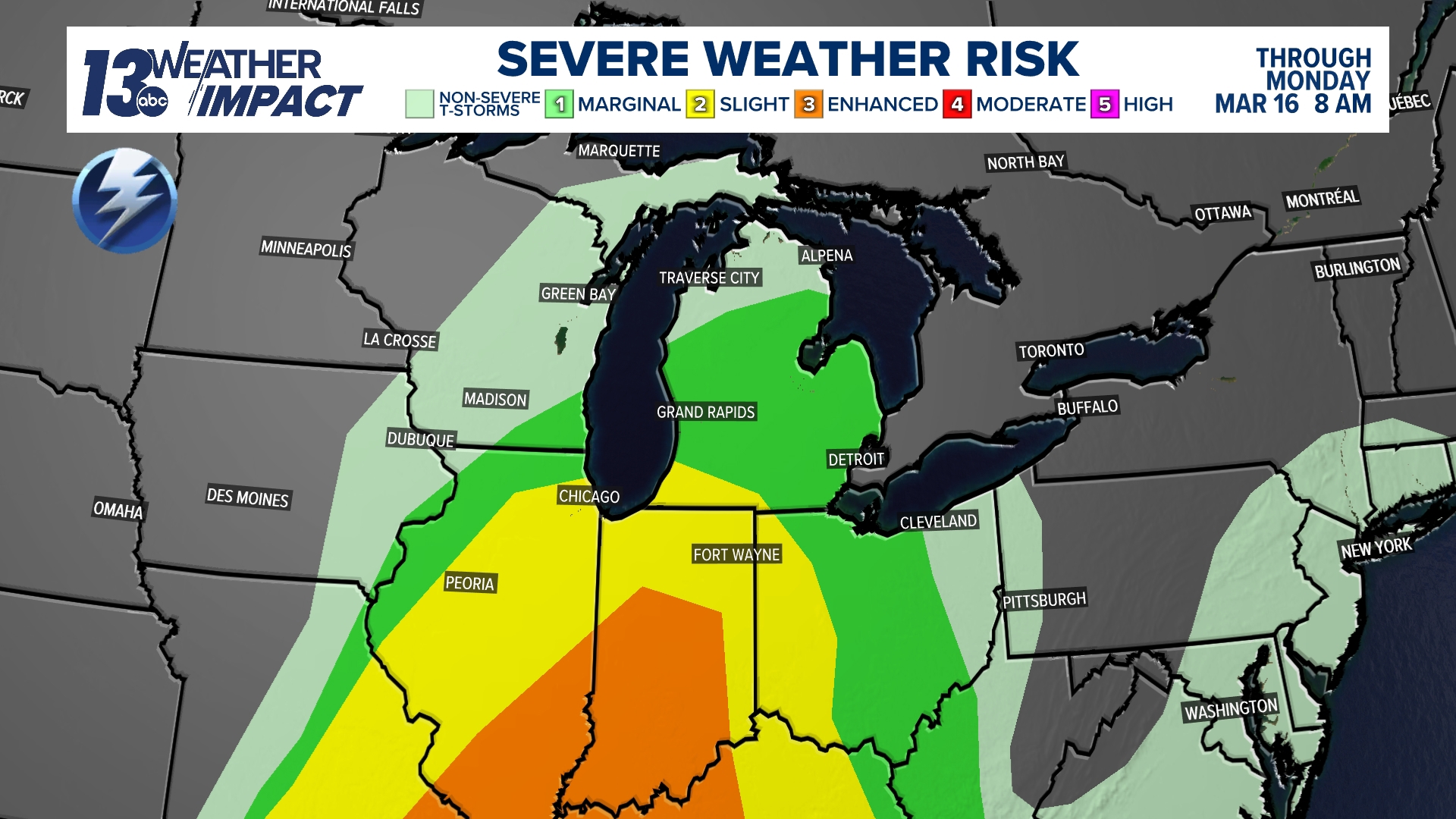 13 WEATHER IMPACT ALERT | Messy system Sunday into Monday | wzzm13.com