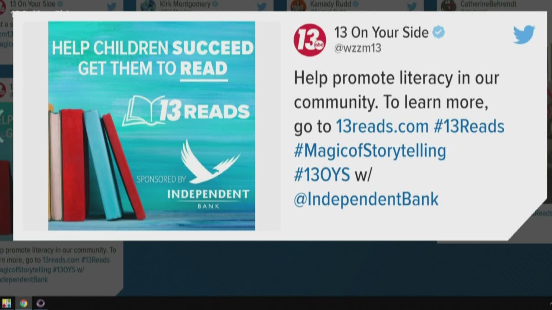13 Reads is a literacy initiative aimed to increase family literacy and ensure students are reading at the proper level.