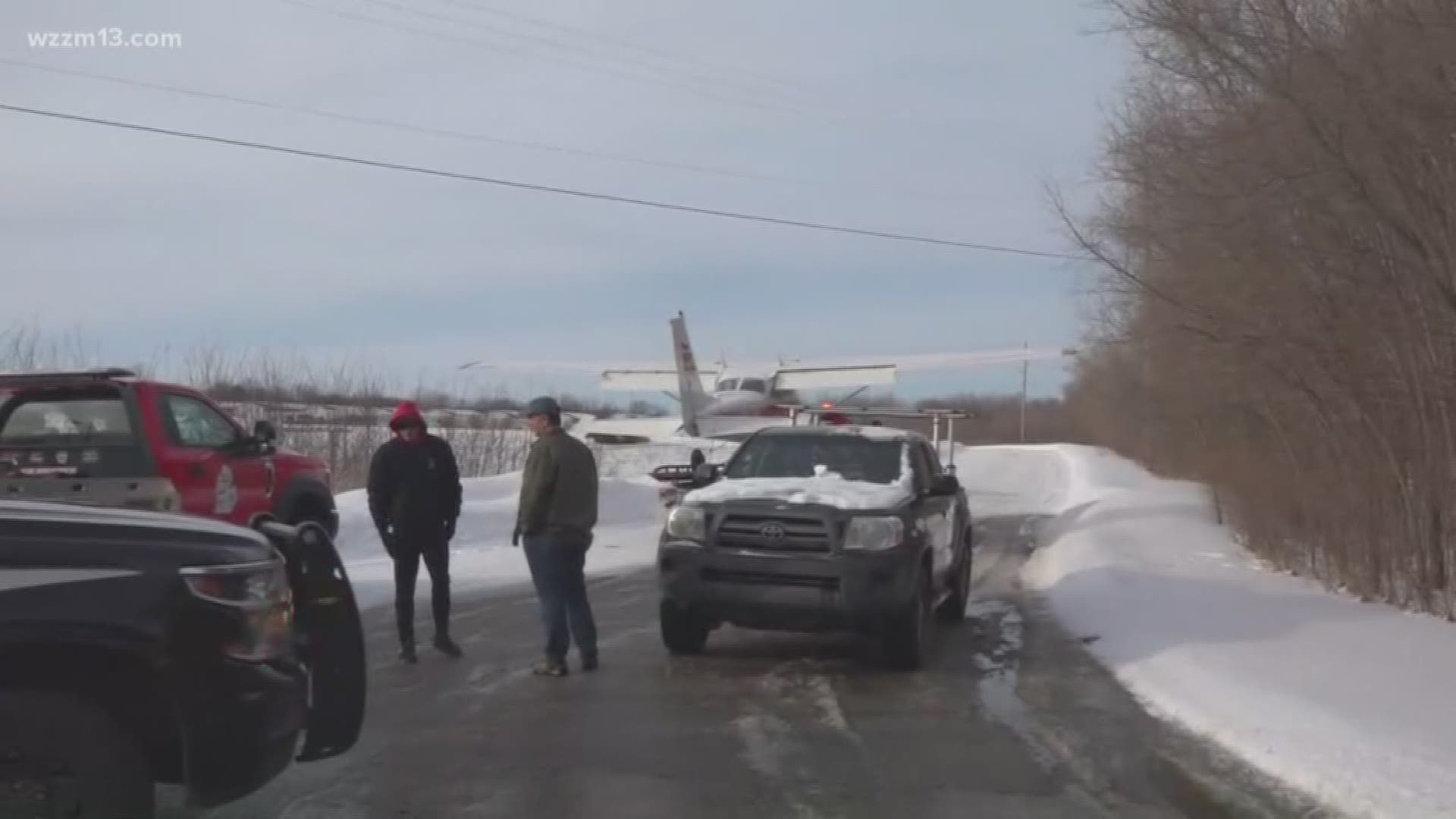 No damage to the plane, or any cars. The plane landed on M-37 near Sparta Thursday.