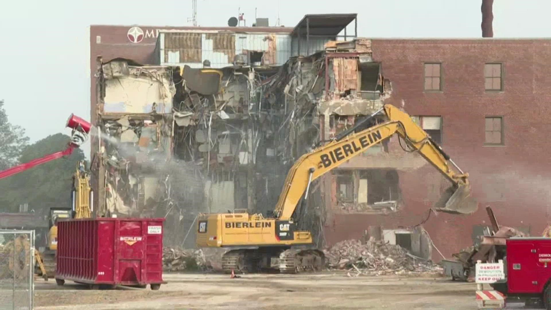 The hospital, which opened its doors in 1904, is being torn down to make way for a new middle school in the Muskegon school district.
