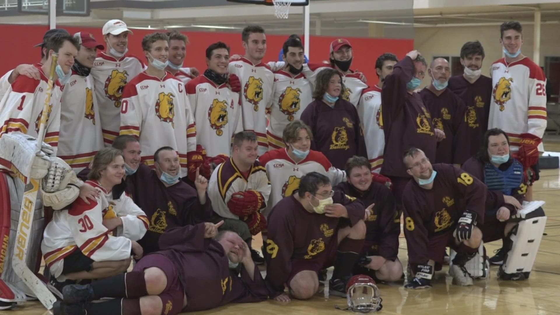 Special Olympics athletes hit the rink against Ferris States hockey team wzzm13