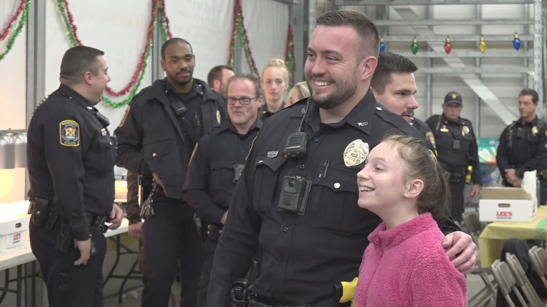 Law enforcement from all over Muskegon County came together for the Shop with a Cop charity event. This event helps sponsor 50 Muskegon area children in need.