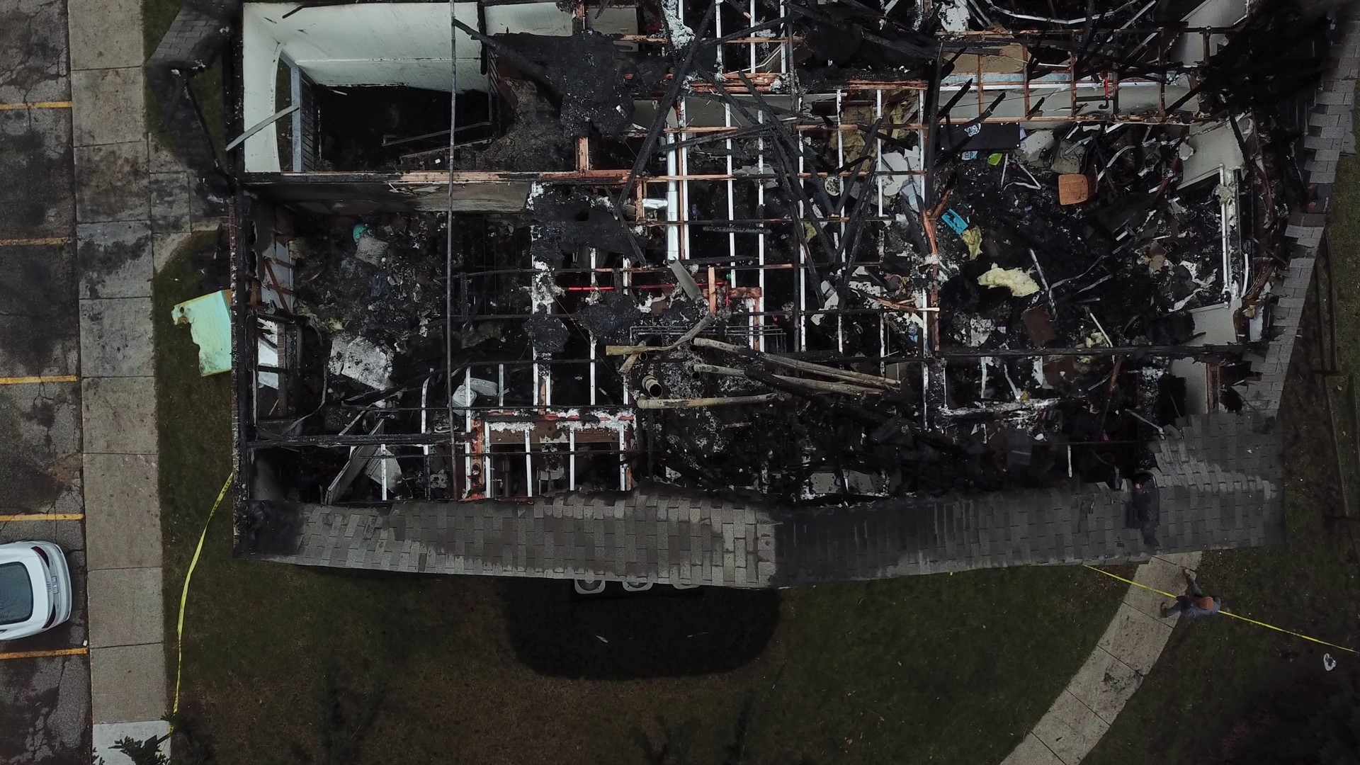 Drone shows aftermath of Green Ridge Apartment fire