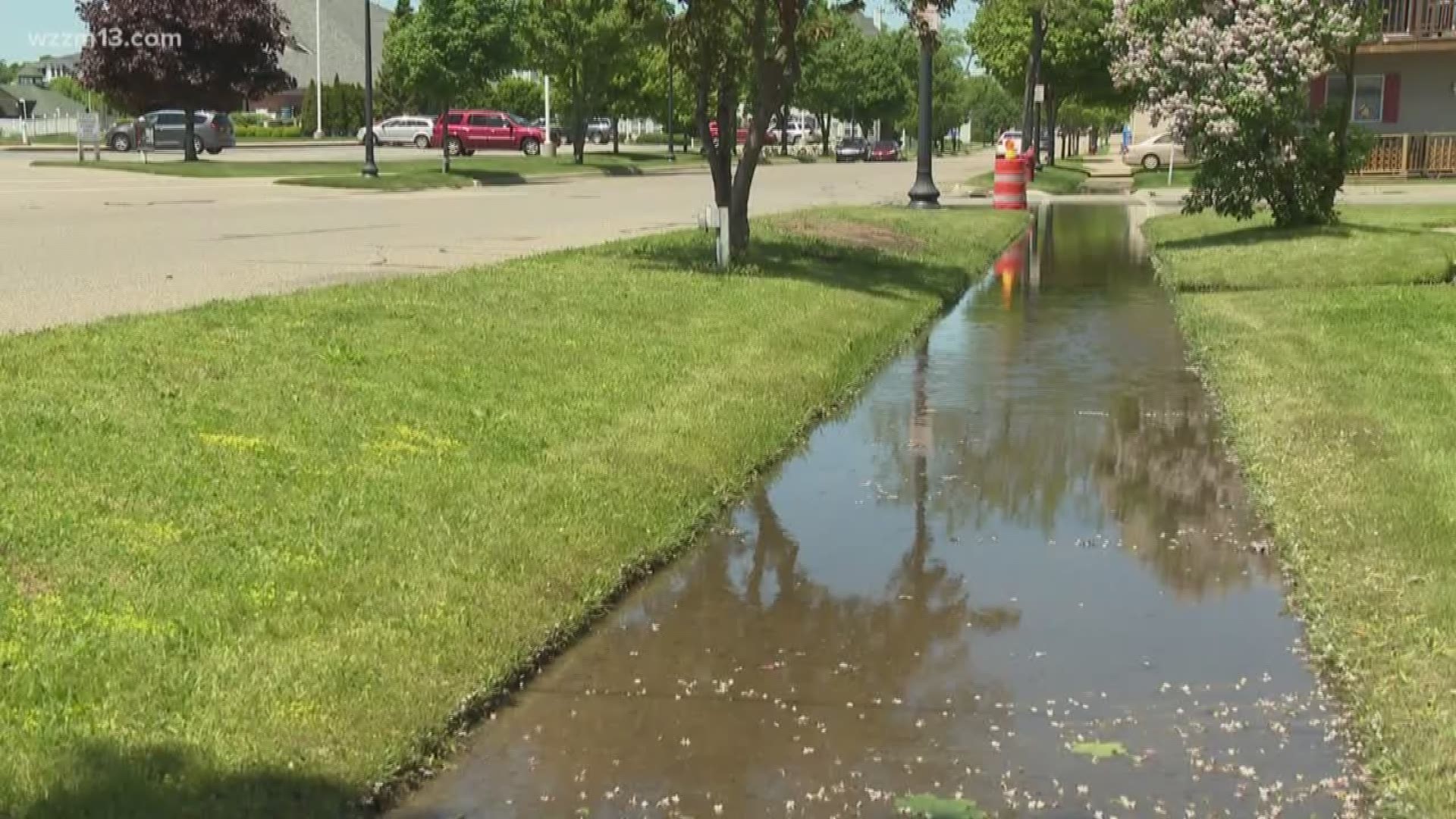 High water impacting downtown Ludington