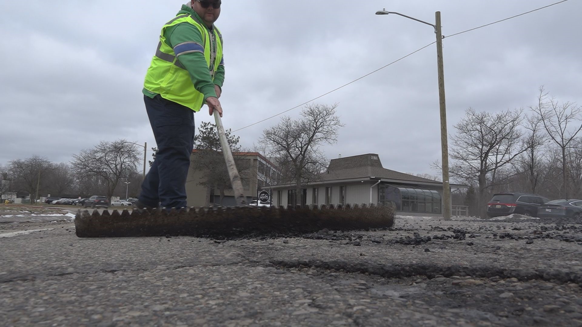 Crews are out filling potholes with cold patches. They pay attention to frequently patched roads this time of year, to determine repair projects.