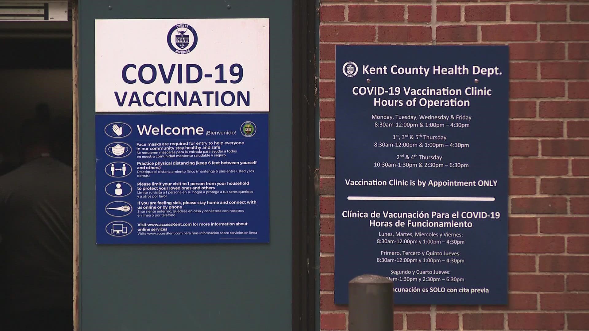 Vaccine records indicate the Kent County adult was fully vaccinated but had not received a booster dose.