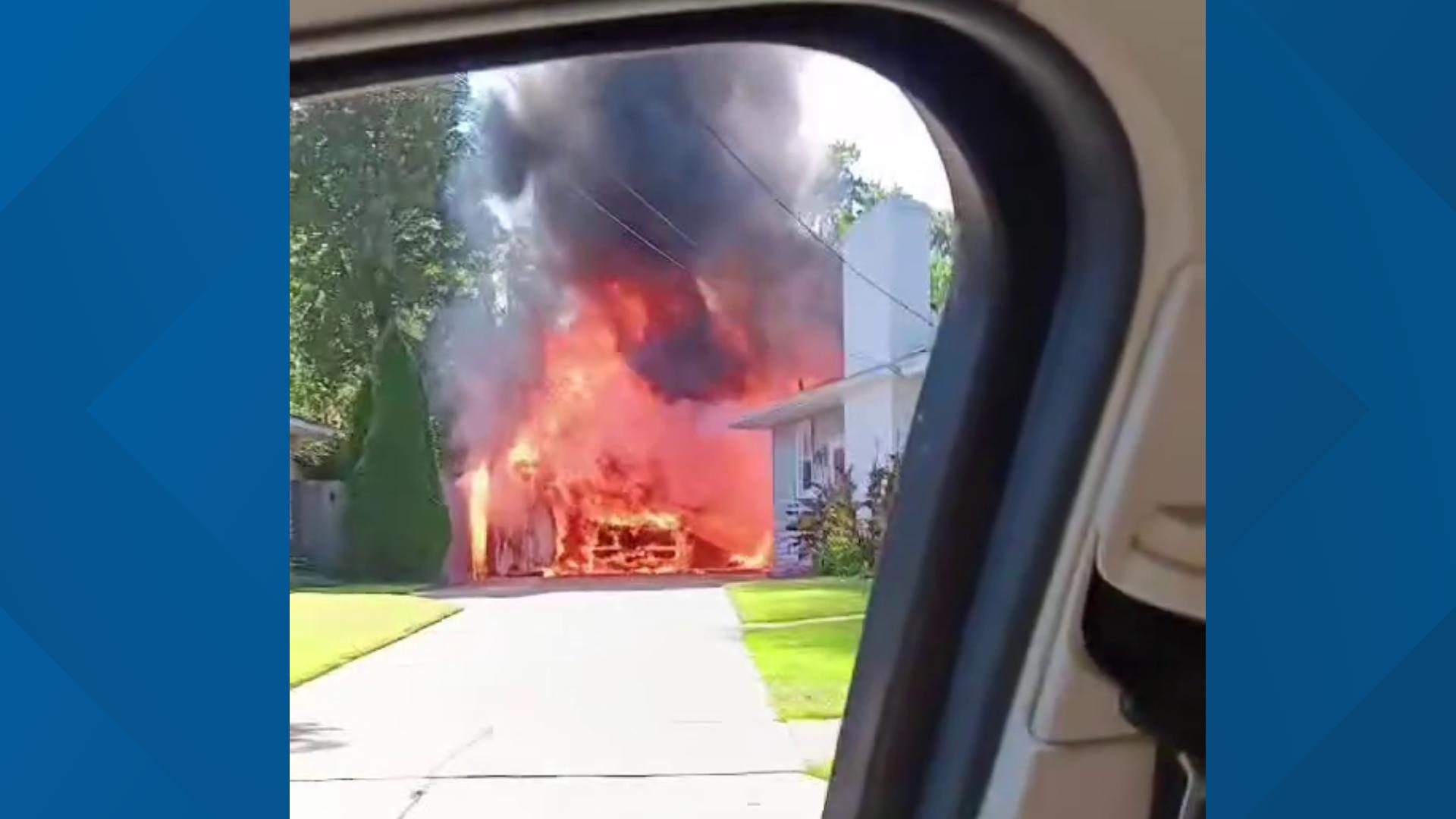 Nearby houses had siding melted off from the "intense heat of the fire," investigators say.